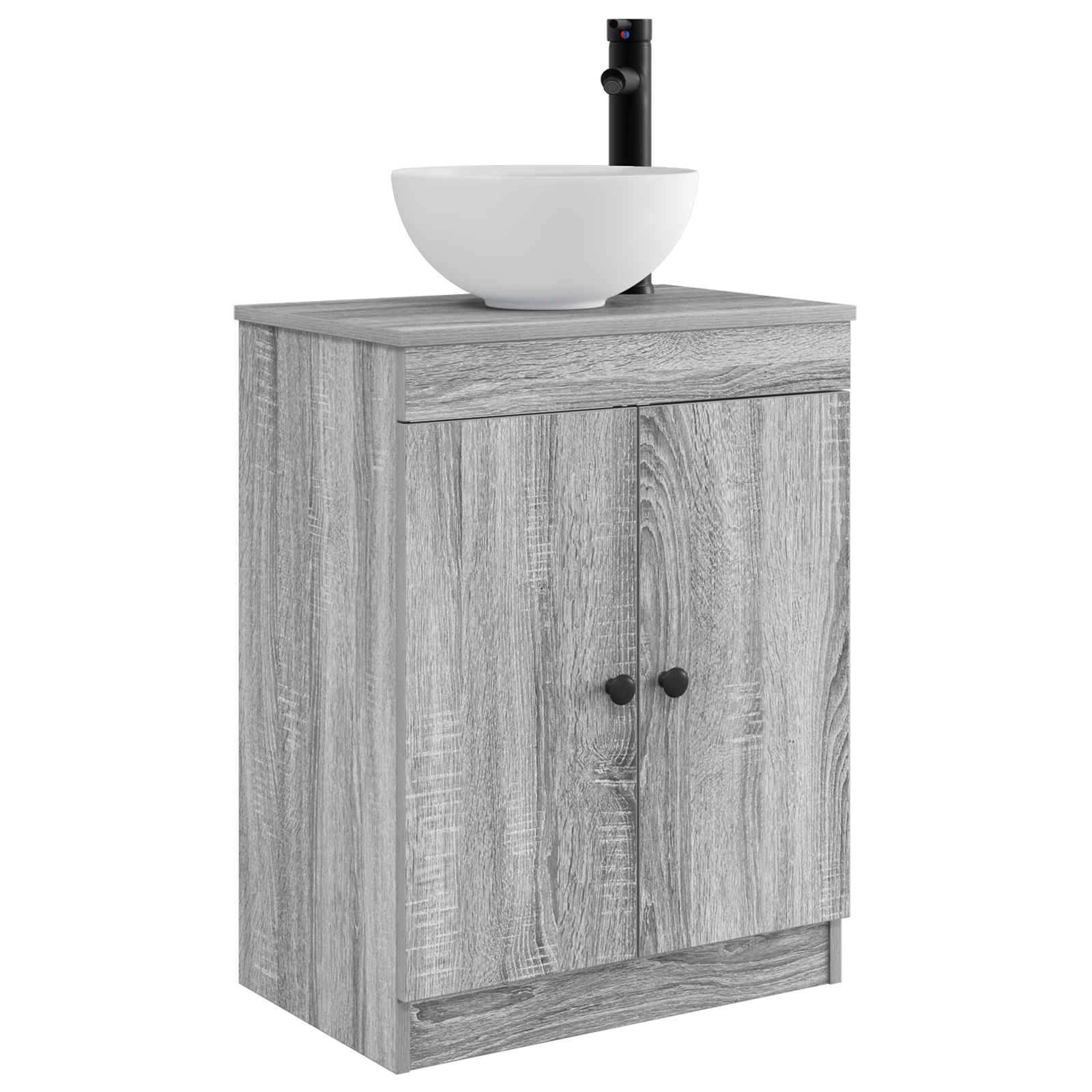 vidaXL Badezimmerschrank mit Waschbecken Grau Sonoma 54 x 35 x 83 cm