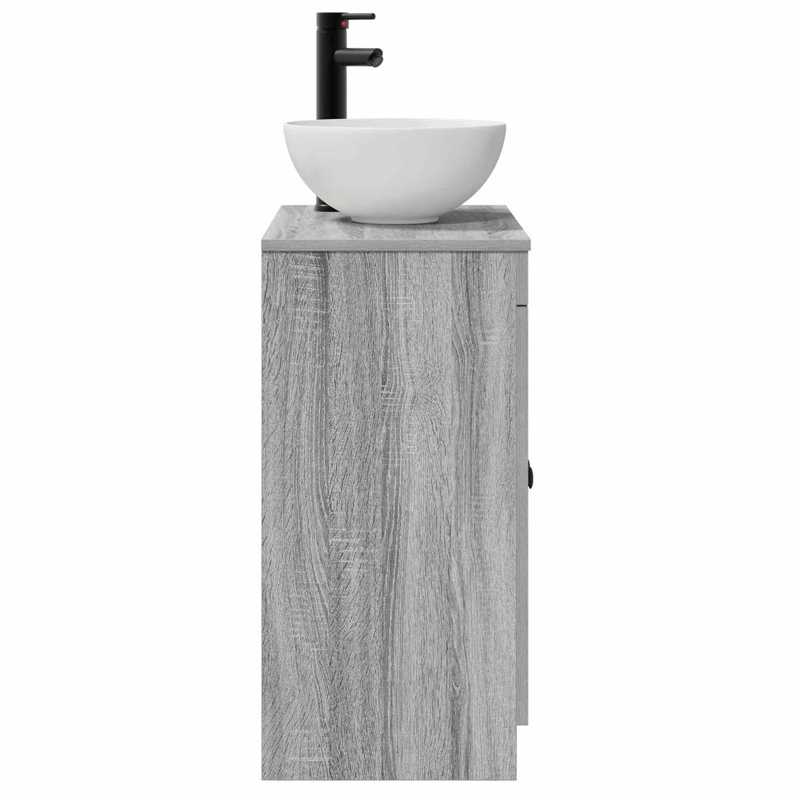 vidaXL Badezimmerschrank mit Waschbecken Grau Sonoma 54 x 35 x 83 cm