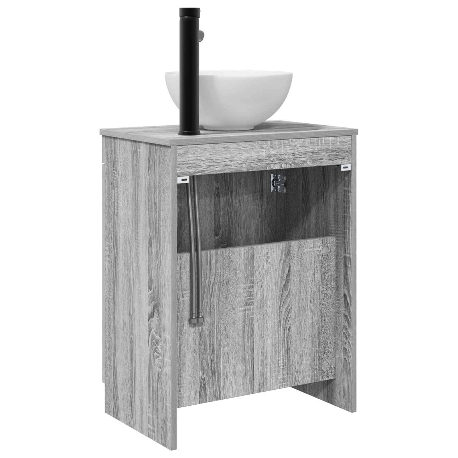 vidaXL Badezimmerschrank mit Waschbecken Grau Sonoma 54 x 35 x 83 cm