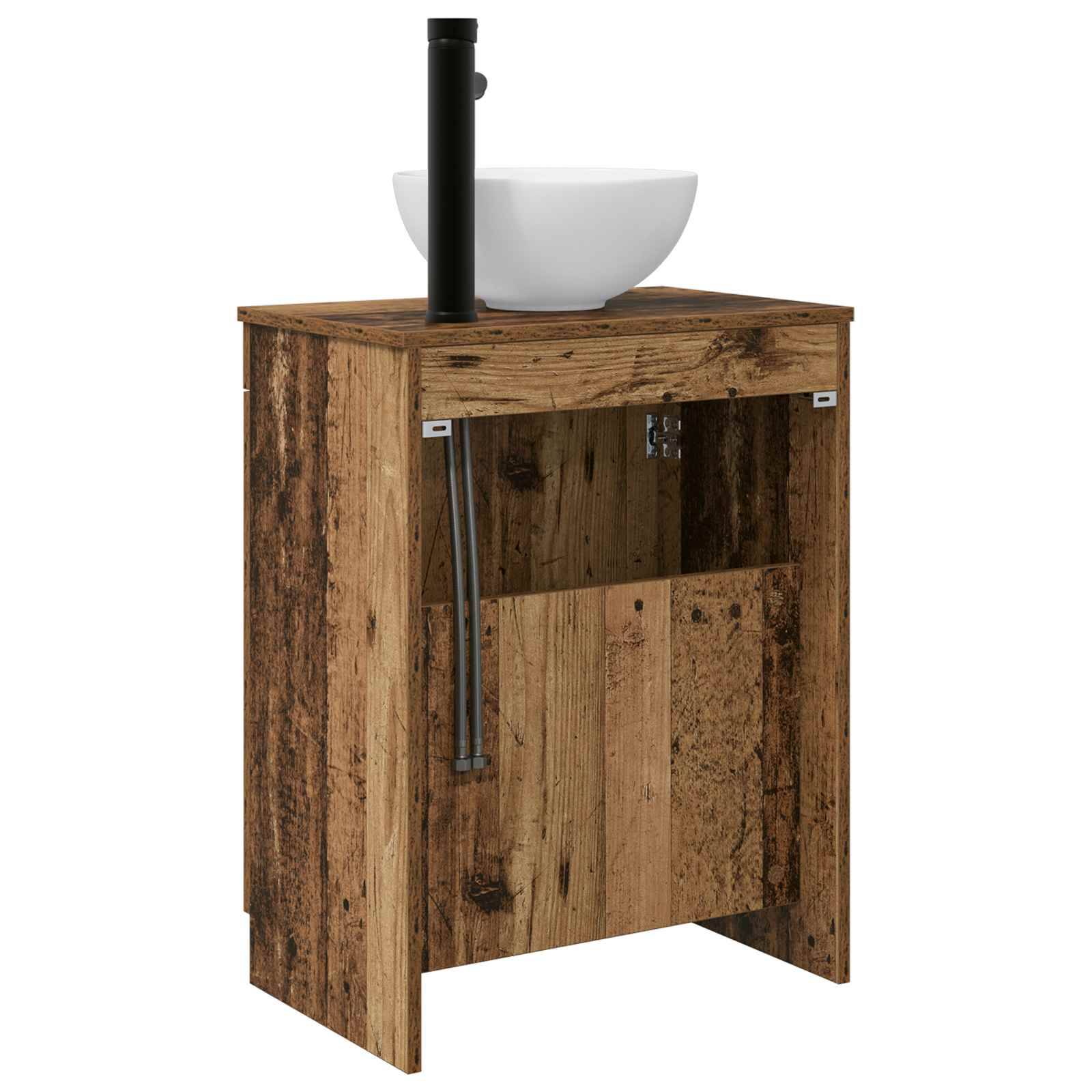vidaXL Badezimmerschrank mit Waschbecken Altholz 54 x 35 x 83 cm