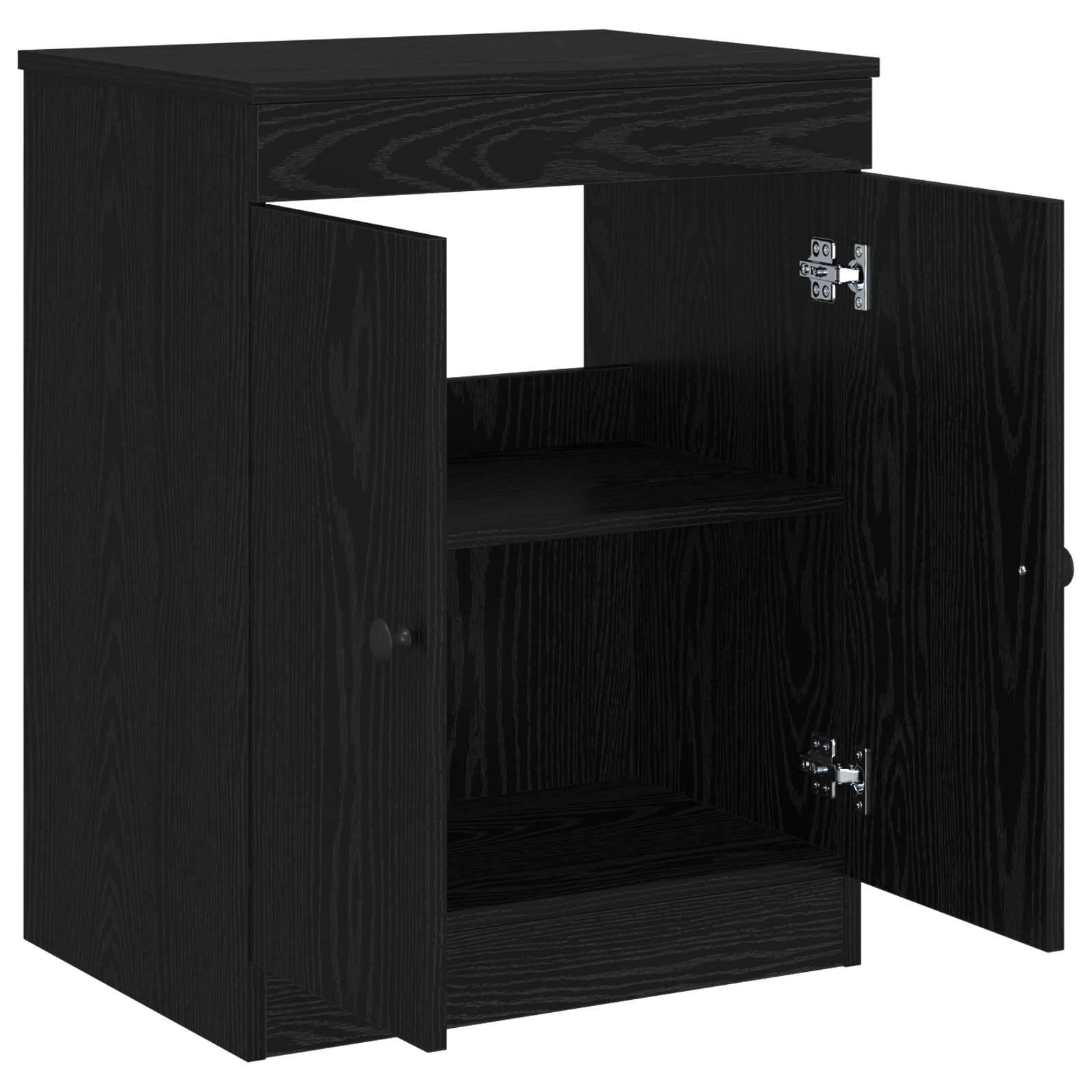 vidaXL Badezimmerschrank Schwarz 54 x 41 x 70 cm Holzwerkstoff