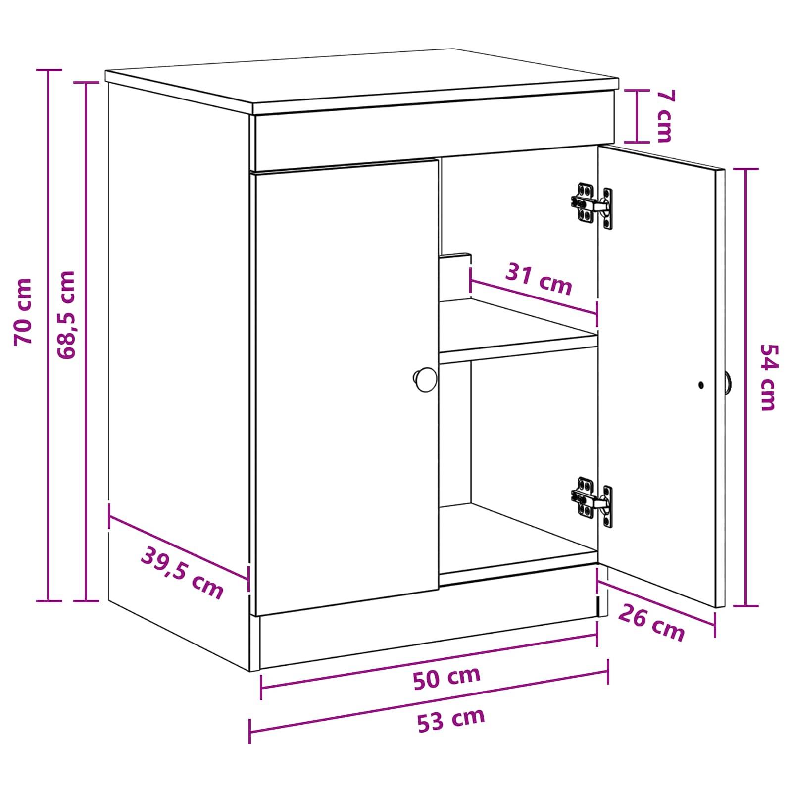 vidaXL Badezimmerschrank Schwarz 54 x 41 x 70 cm Holzwerkstoff