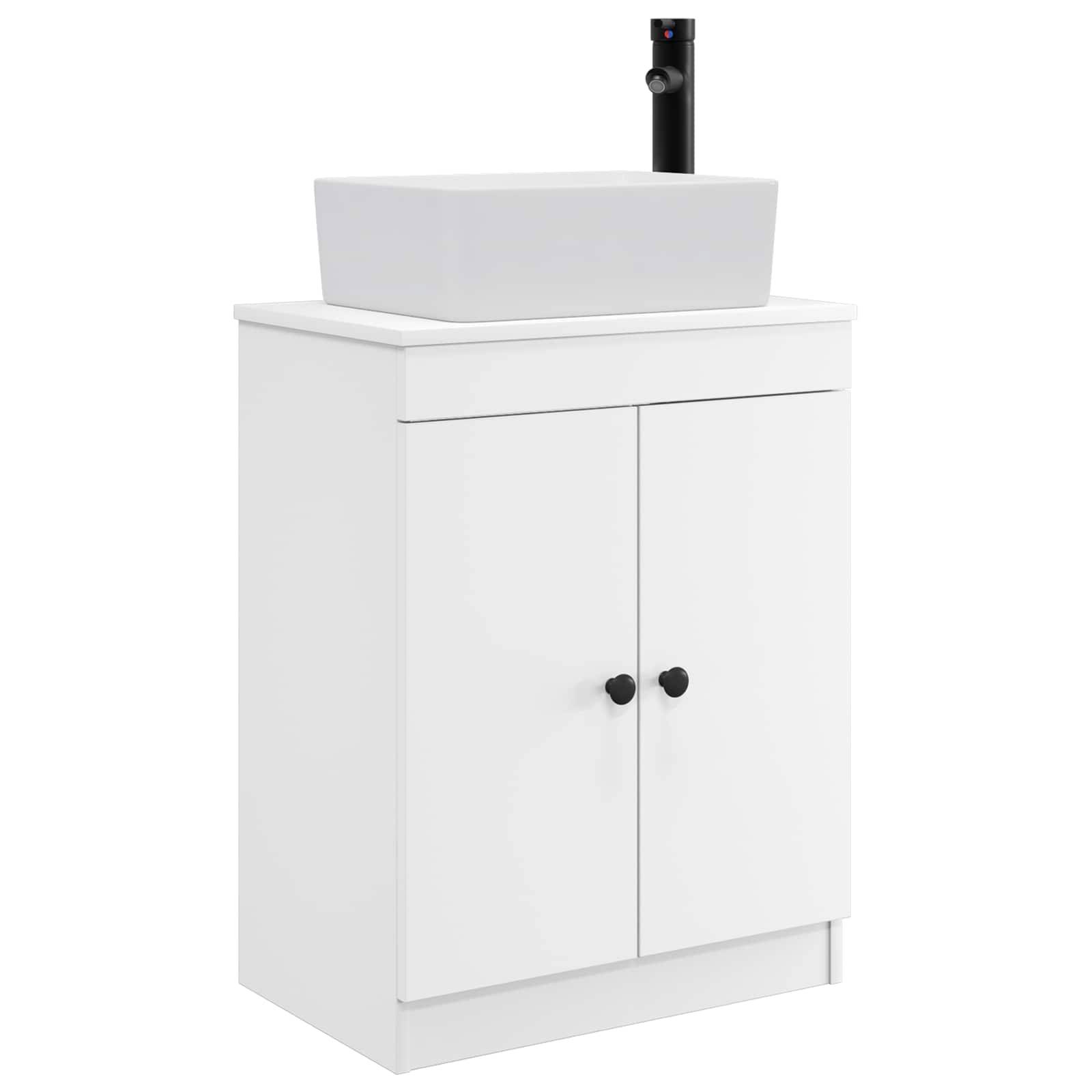 vidaXL Badezimmerschrank mit Waschbecken Weiß 54 x 35 x 83 cm