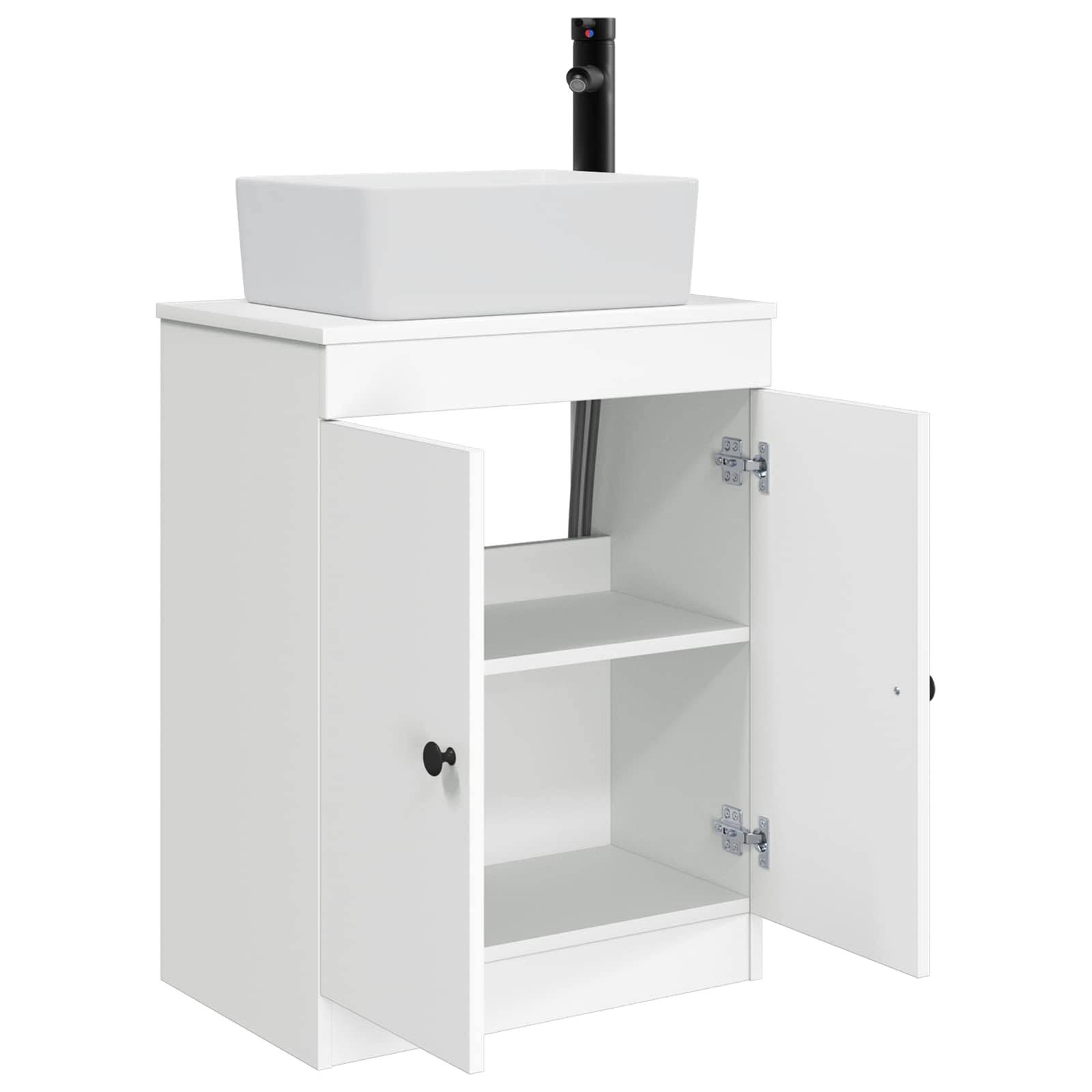 vidaXL Badezimmerschrank mit Waschbecken Weiß 54 x 35 x 83 cm