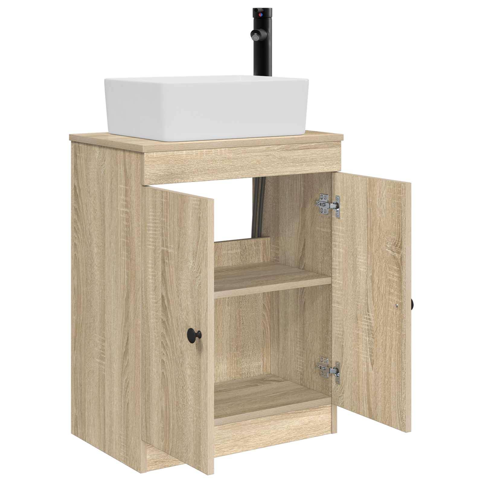 vidaXL Badezimmerschrank mit Waschbecken Sonoma-Eiche 54 x 35 x 83 cm