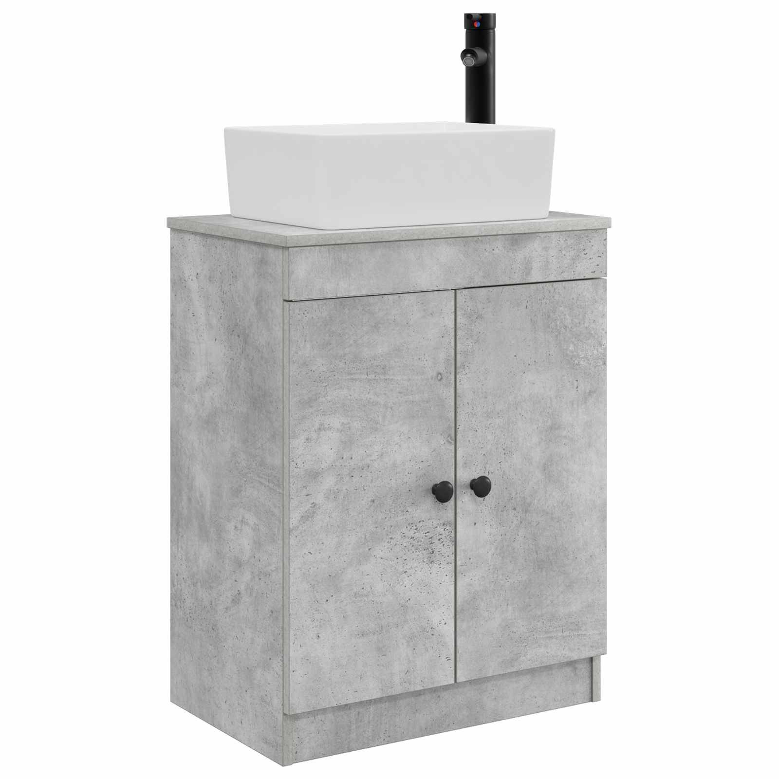 vidaXL Badezimmerschrank mit Waschbecken Betongrau 54 x 35 x 83 cm