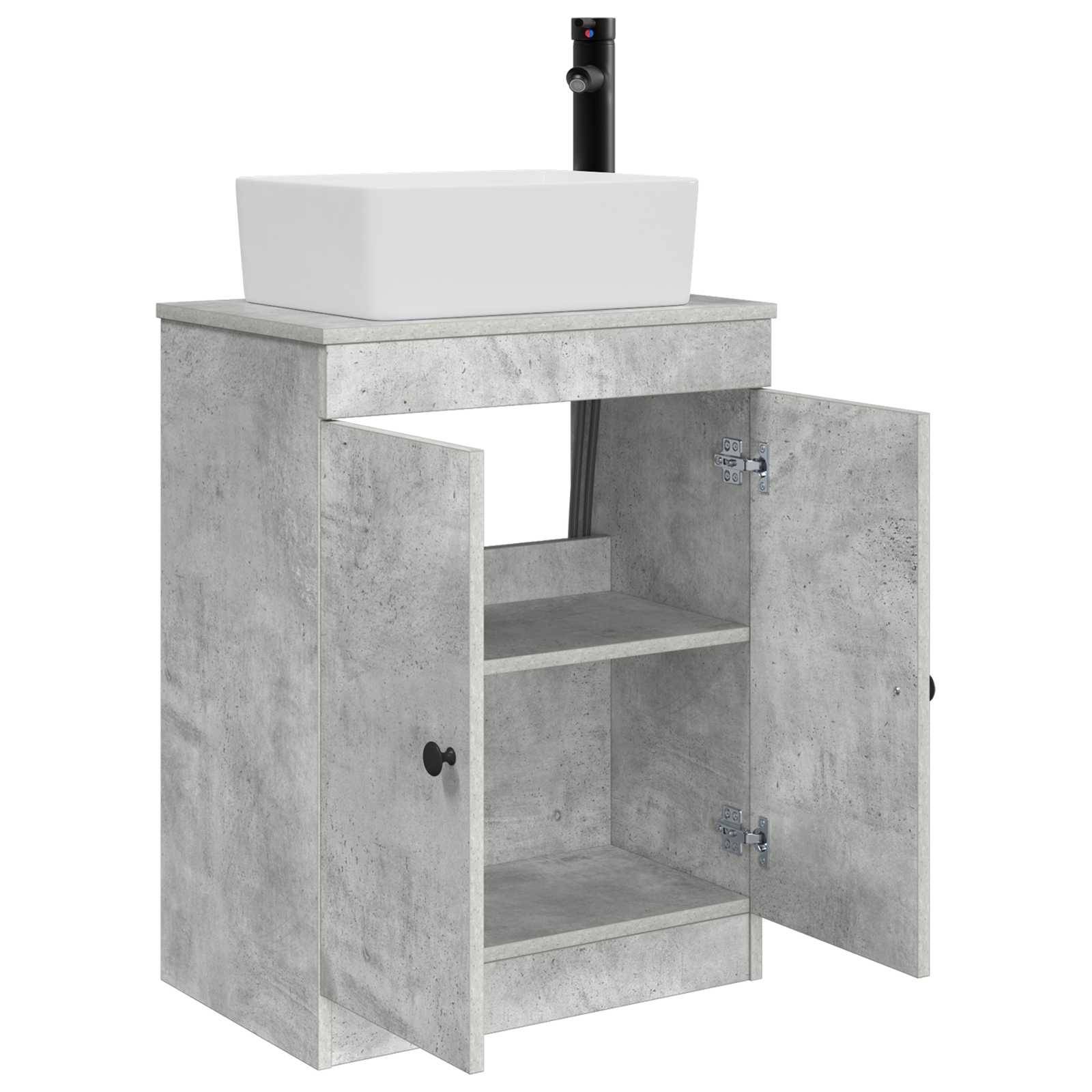 vidaXL Badezimmerschrank mit Waschbecken Betongrau 54 x 35 x 83 cm