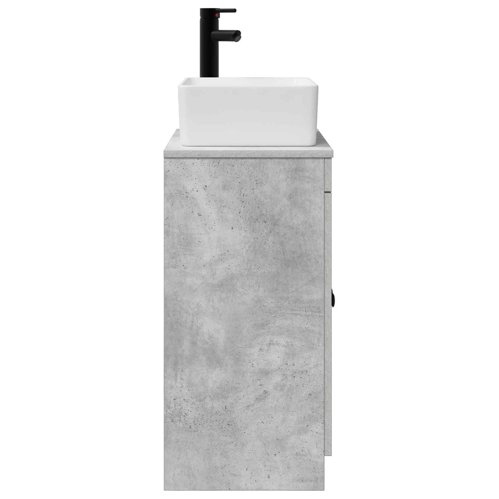 vidaXL Badezimmerschrank mit Waschbecken Betongrau 54 x 35 x 83 cm