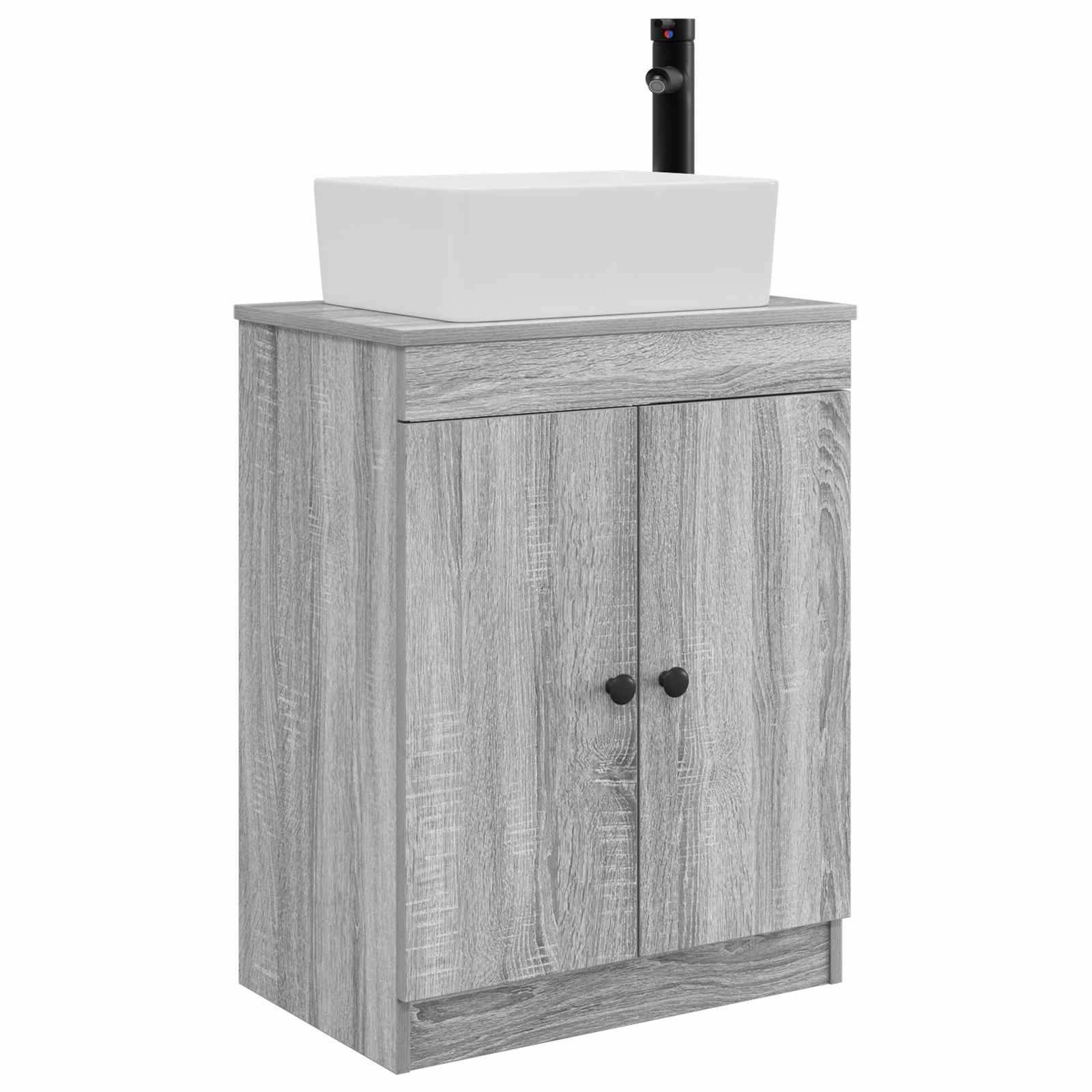 vidaXL Badezimmerschrank mit Waschbecken Grau Sonoma 54 x 35 x 83 cm