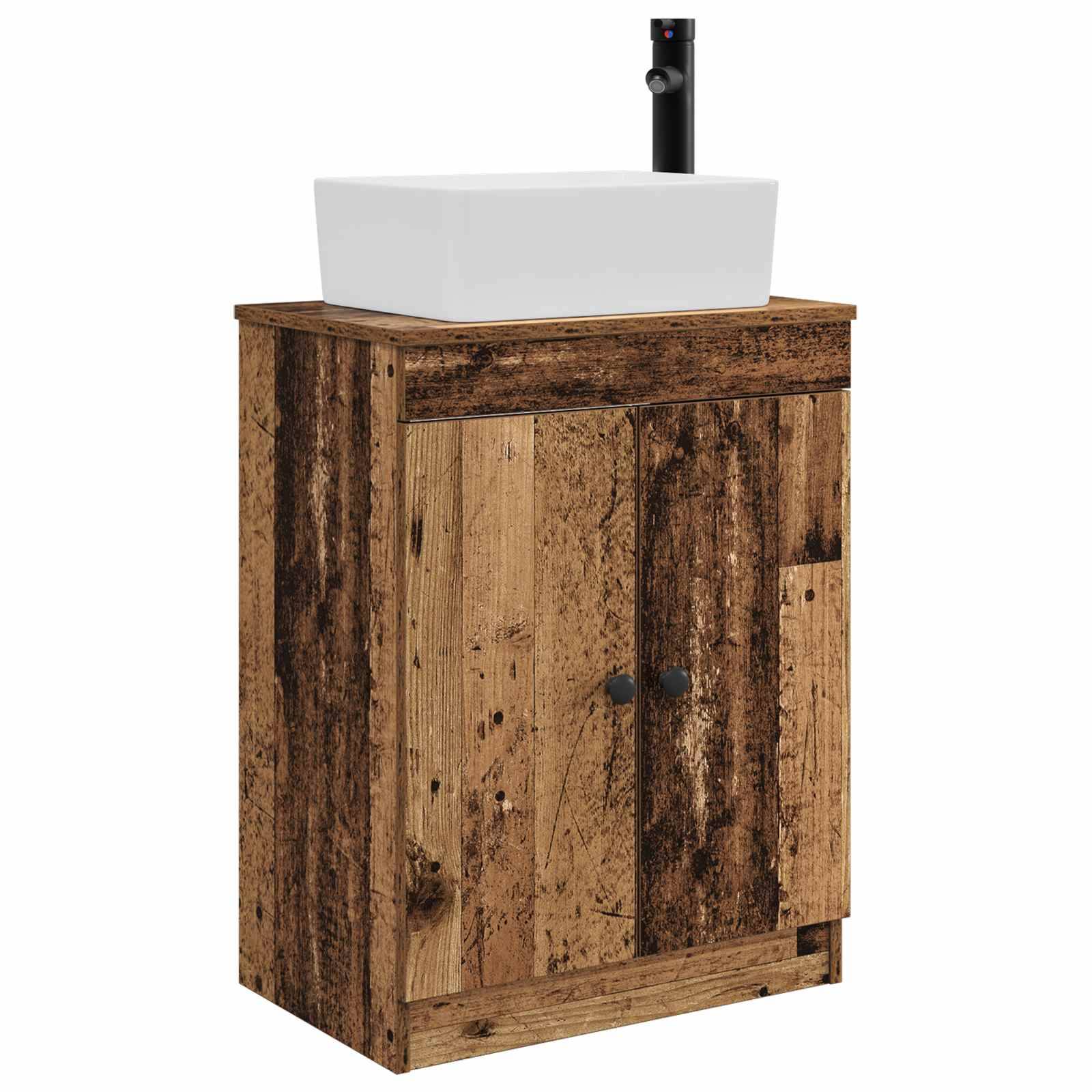 vidaXL Badezimmerschrank mit Waschbecken Altholz 54 x 35 x 83 cm