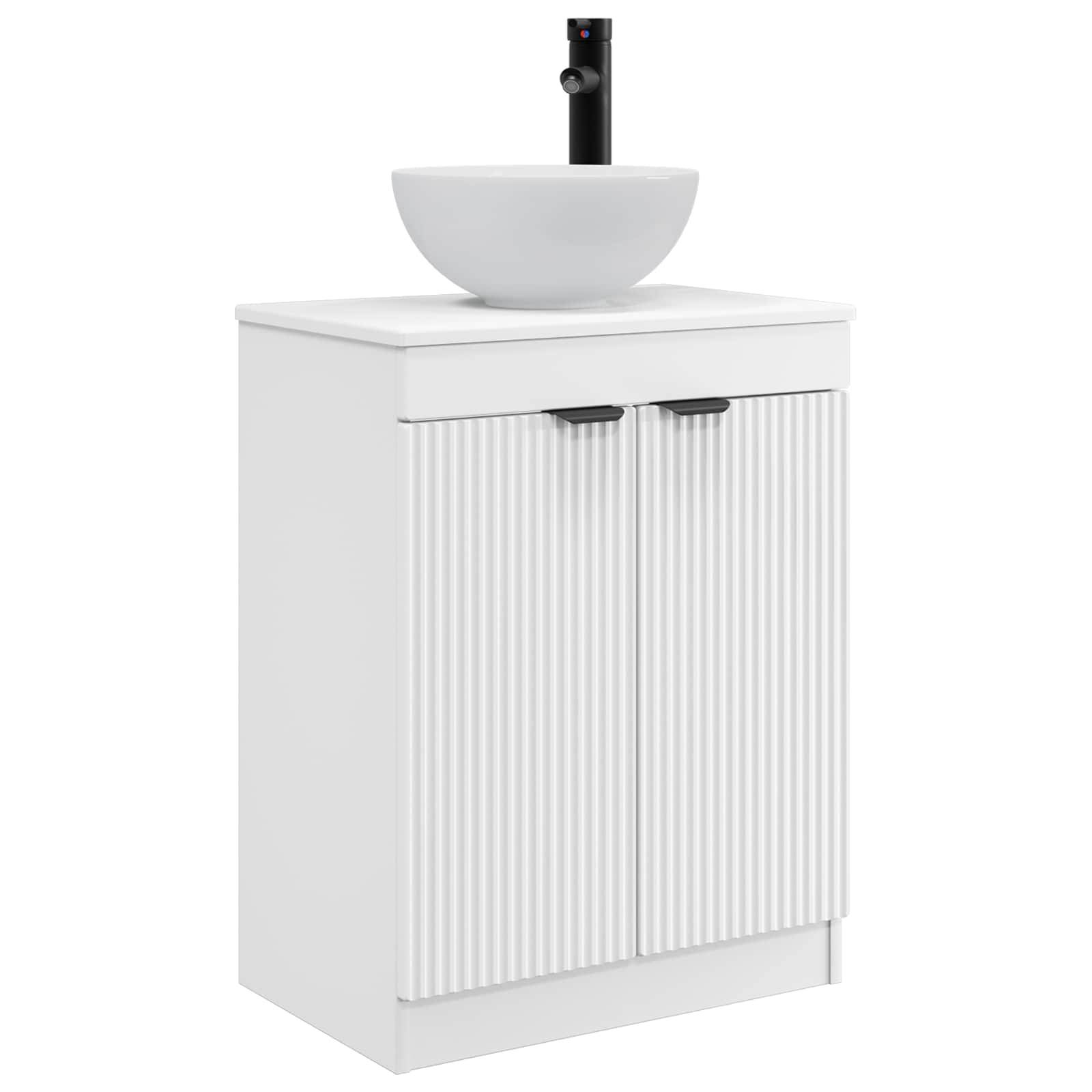 vidaXL Badezimmerschrank mit Waschbecken Weiß 54 x 35 x 83 cm