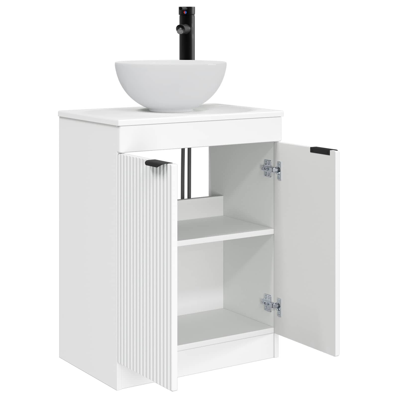 vidaXL Badezimmerschrank mit Waschbecken Weiß 54 x 35 x 83 cm