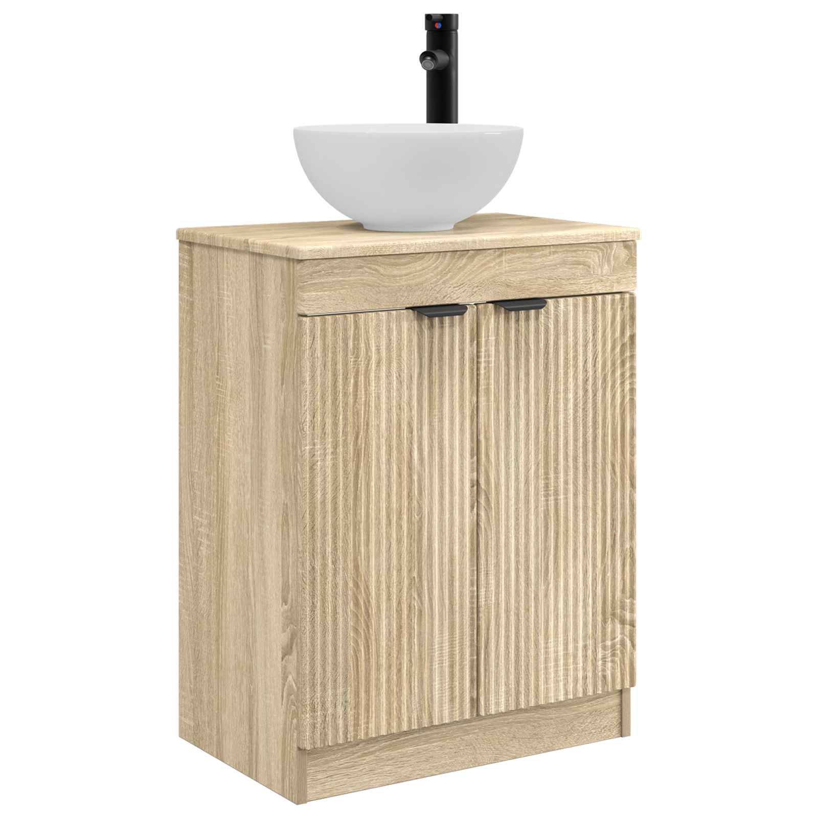 vidaXL Badezimmerschrank mit Waschbecken Sonoma-Eiche 54 x 35 x 83 cm
