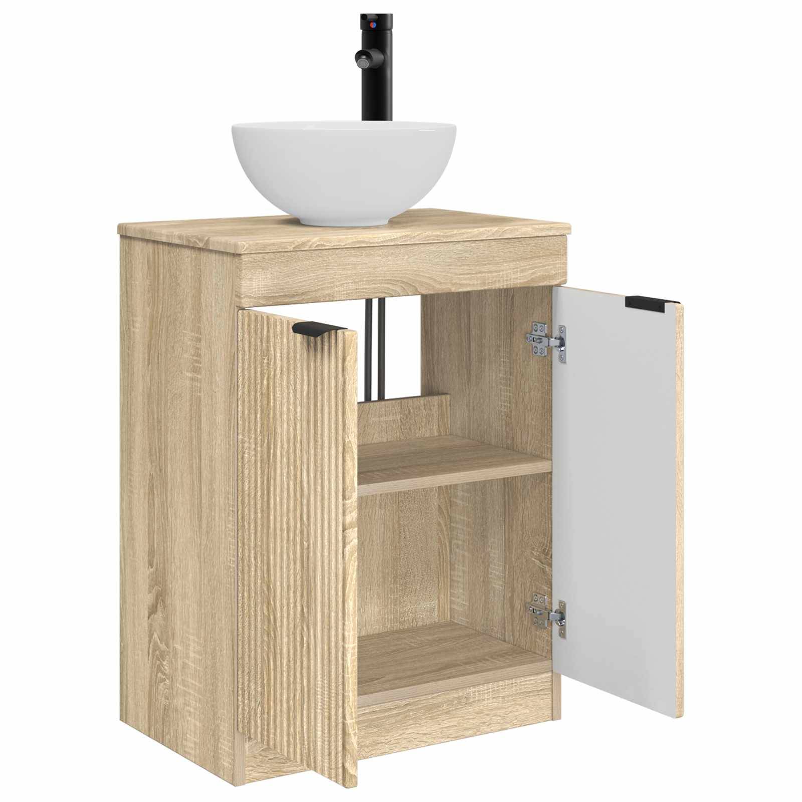 vidaXL Badezimmerschrank mit Waschbecken Sonoma-Eiche 54 x 35 x 83 cm