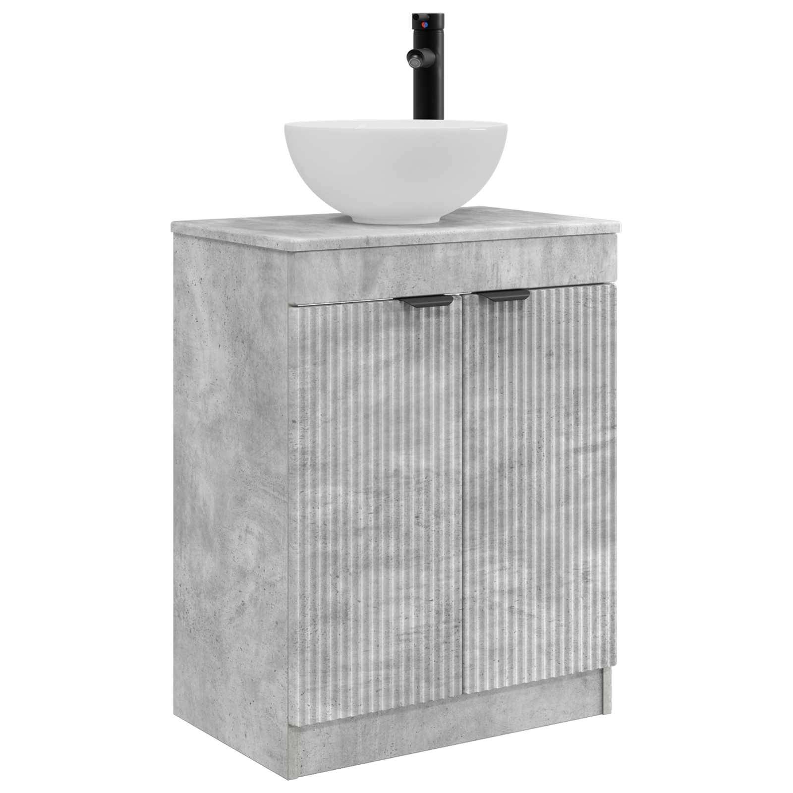 vidaXL Badezimmerschrank mit Waschbecken Betongrau 54 x 35 x 83 cm