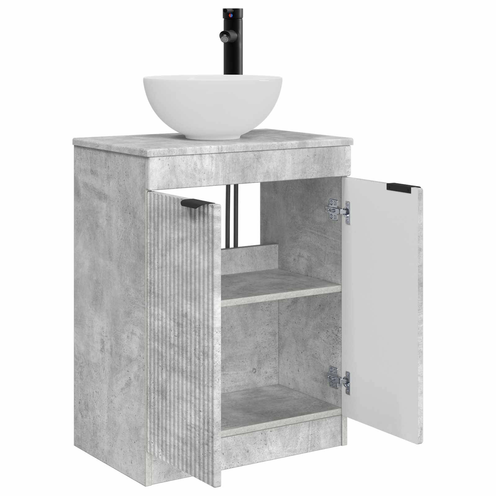 vidaXL Badezimmerschrank mit Waschbecken Betongrau 54 x 35 x 83 cm