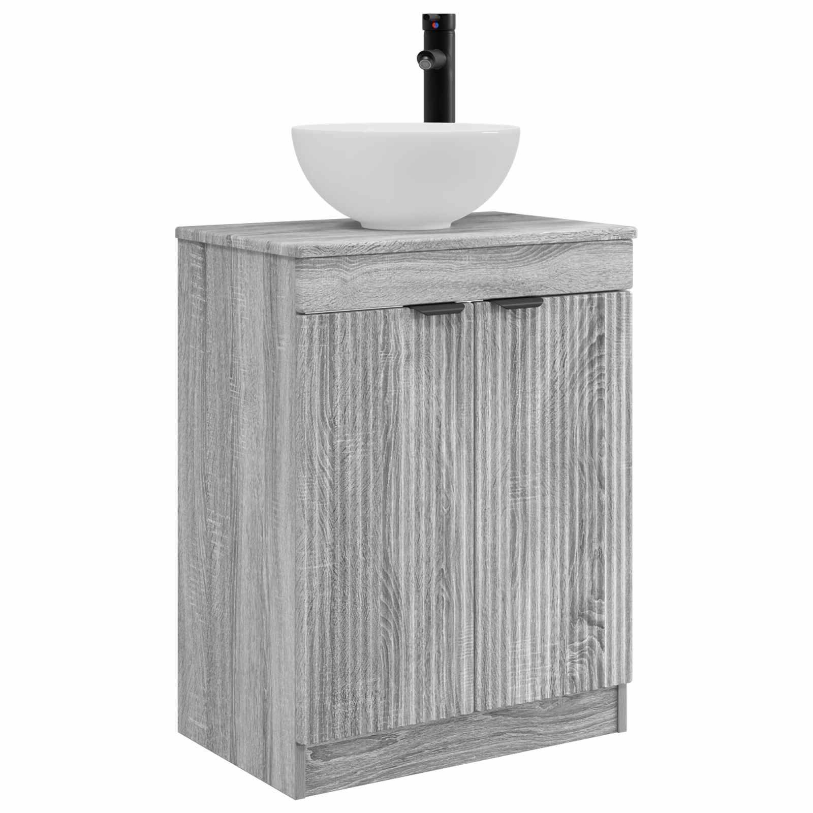 vidaXL Badezimmerschrank mit Waschbecken Grau Sonoma 54 x 35 x 83 cm