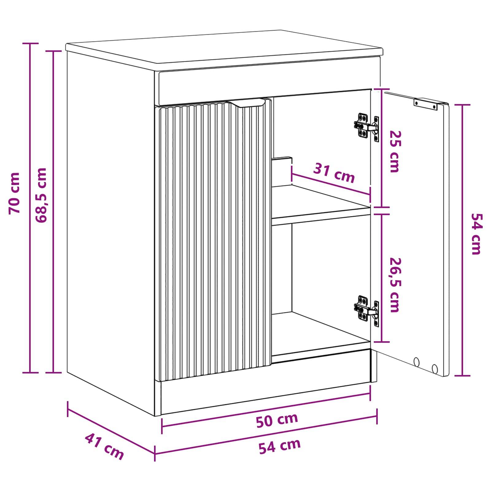 vidaXL Badezimmerschrank Weiß 54 x 41 x 70 cm Holzwerkstoff