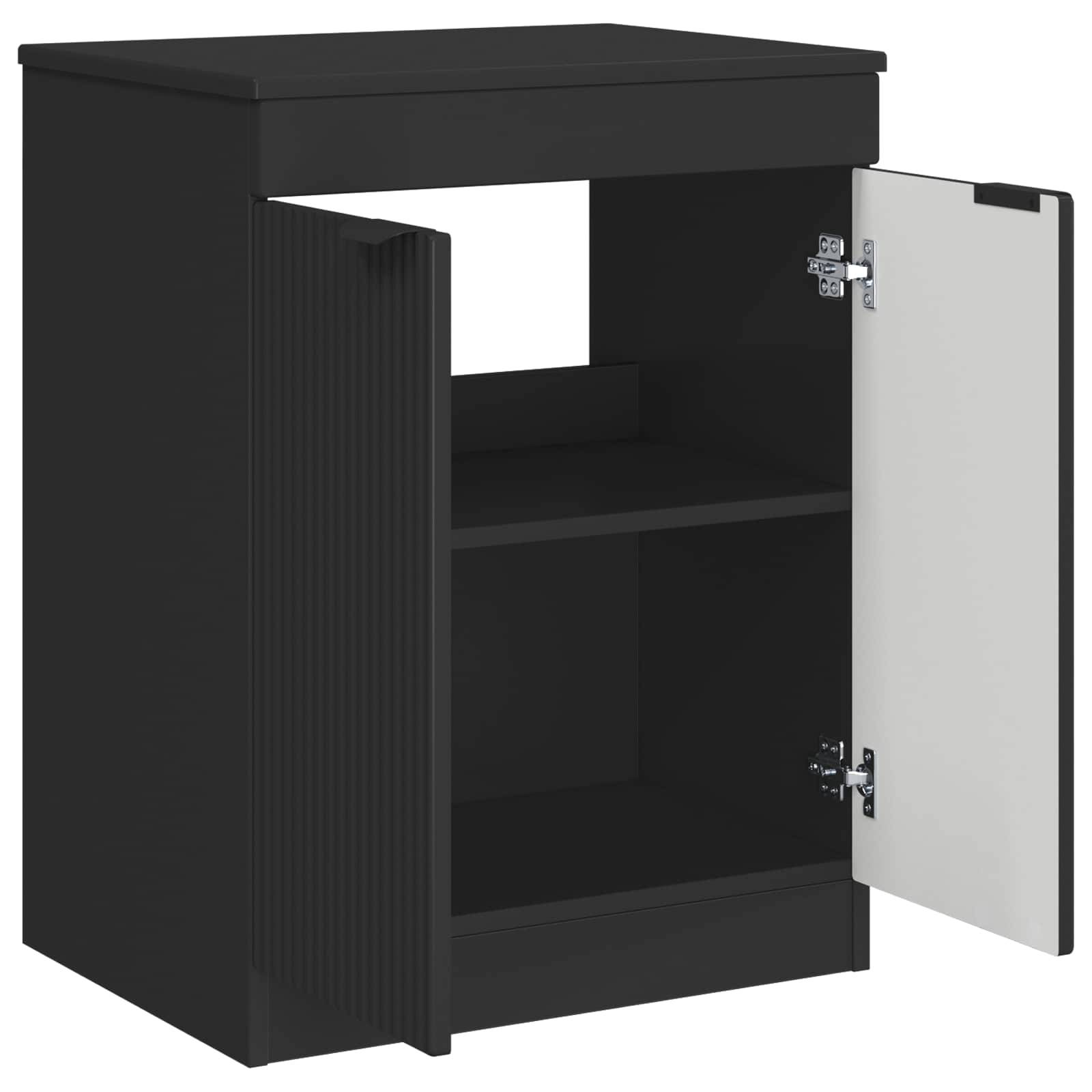vidaXL Badezimmerschrank Schwarz 54 x 41 x 70 cm Holzwerkstoff