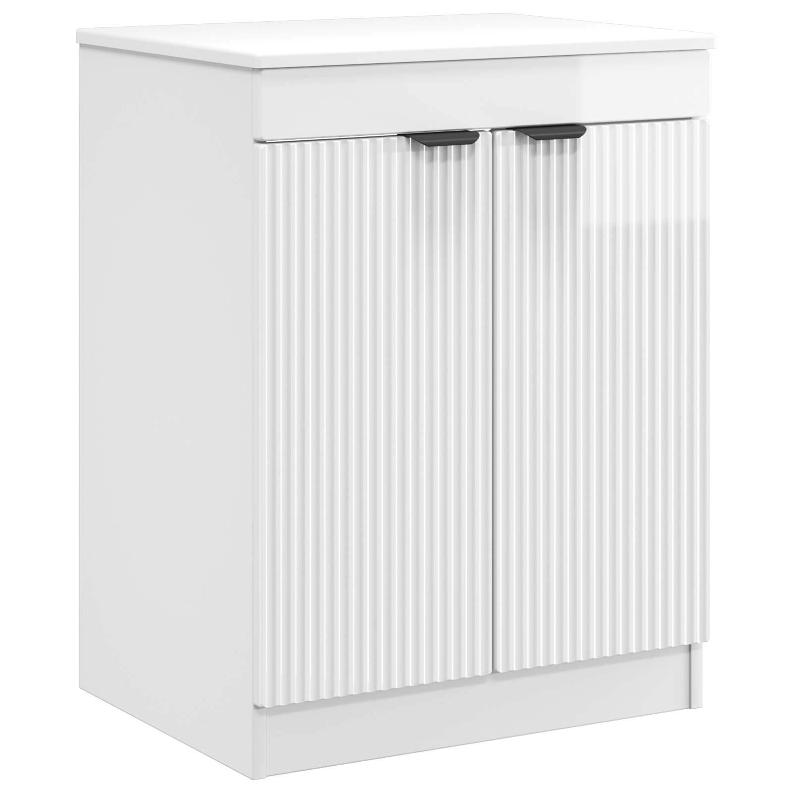 vidaXL Badezimmerschrank Hochglanz Weiß 54 x 41 x 70 cm Holzwerkstoff