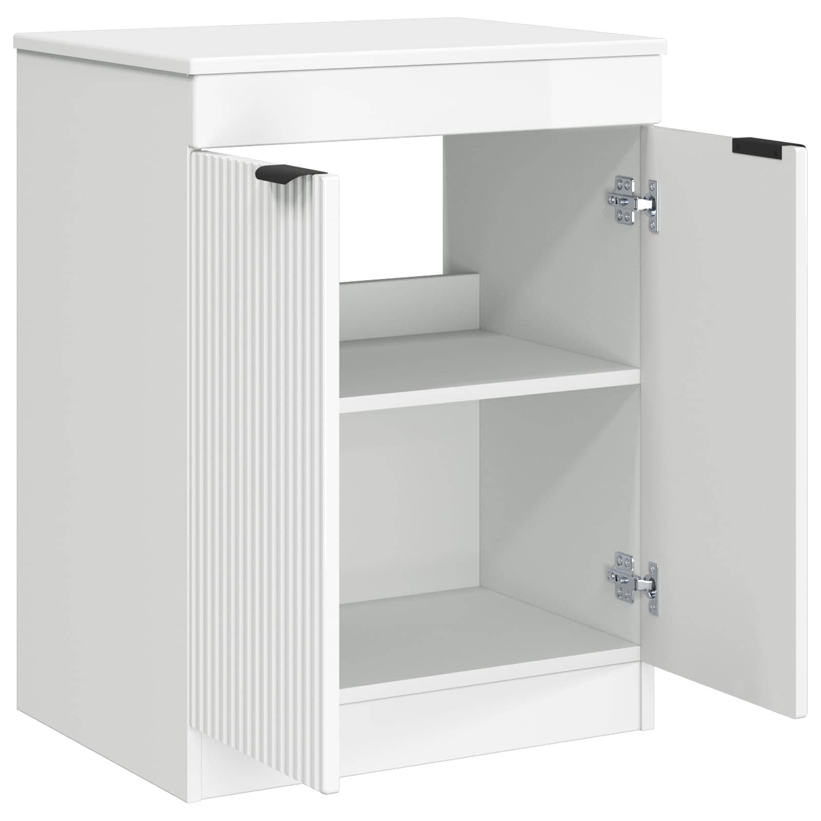 vidaXL Badezimmerschrank Hochglanz Weiß 54 x 41 x 70 cm Holzwerkstoff