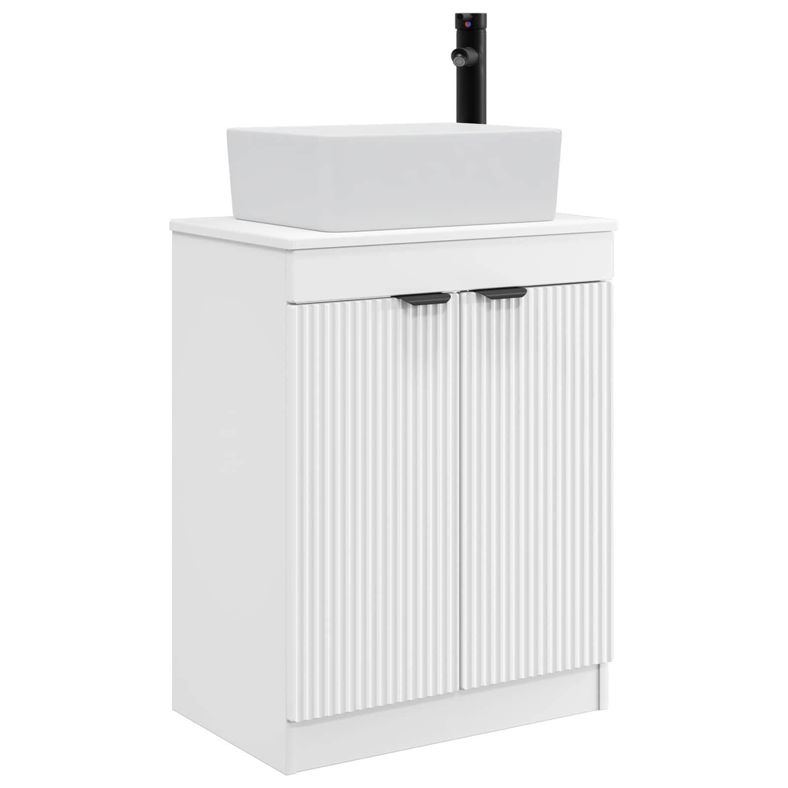vidaXL Badezimmerschrank mit Waschbecken Weiß 54 x 35 x 83 cm