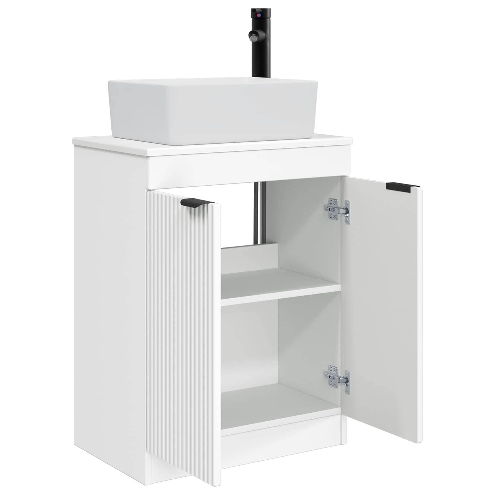 vidaXL Badezimmerschrank mit Waschbecken Weiß 54 x 35 x 83 cm