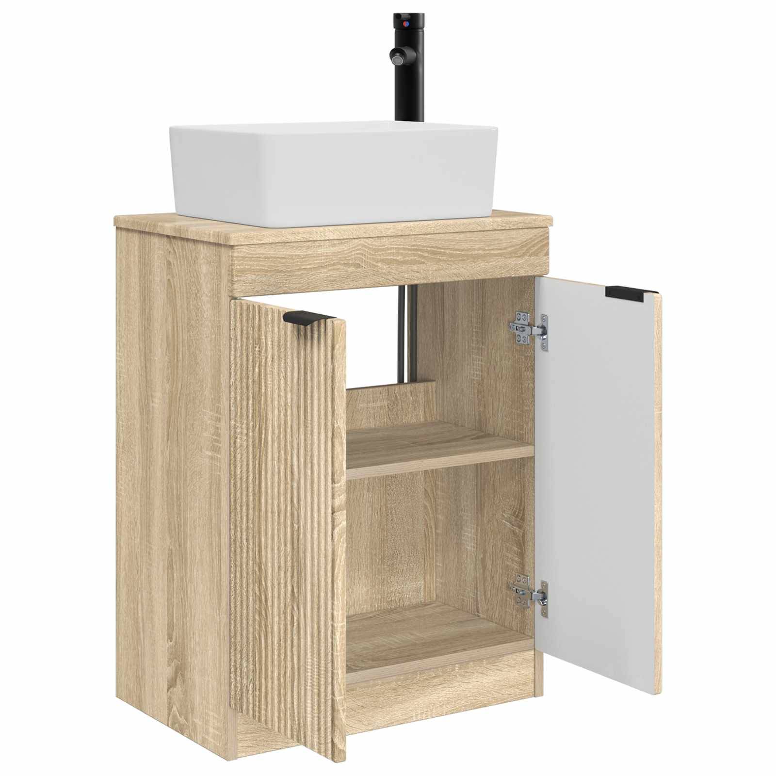 vidaXL Badezimmerschrank mit Waschbecken Sonoma-Eiche 54 x 35 x 83 cm