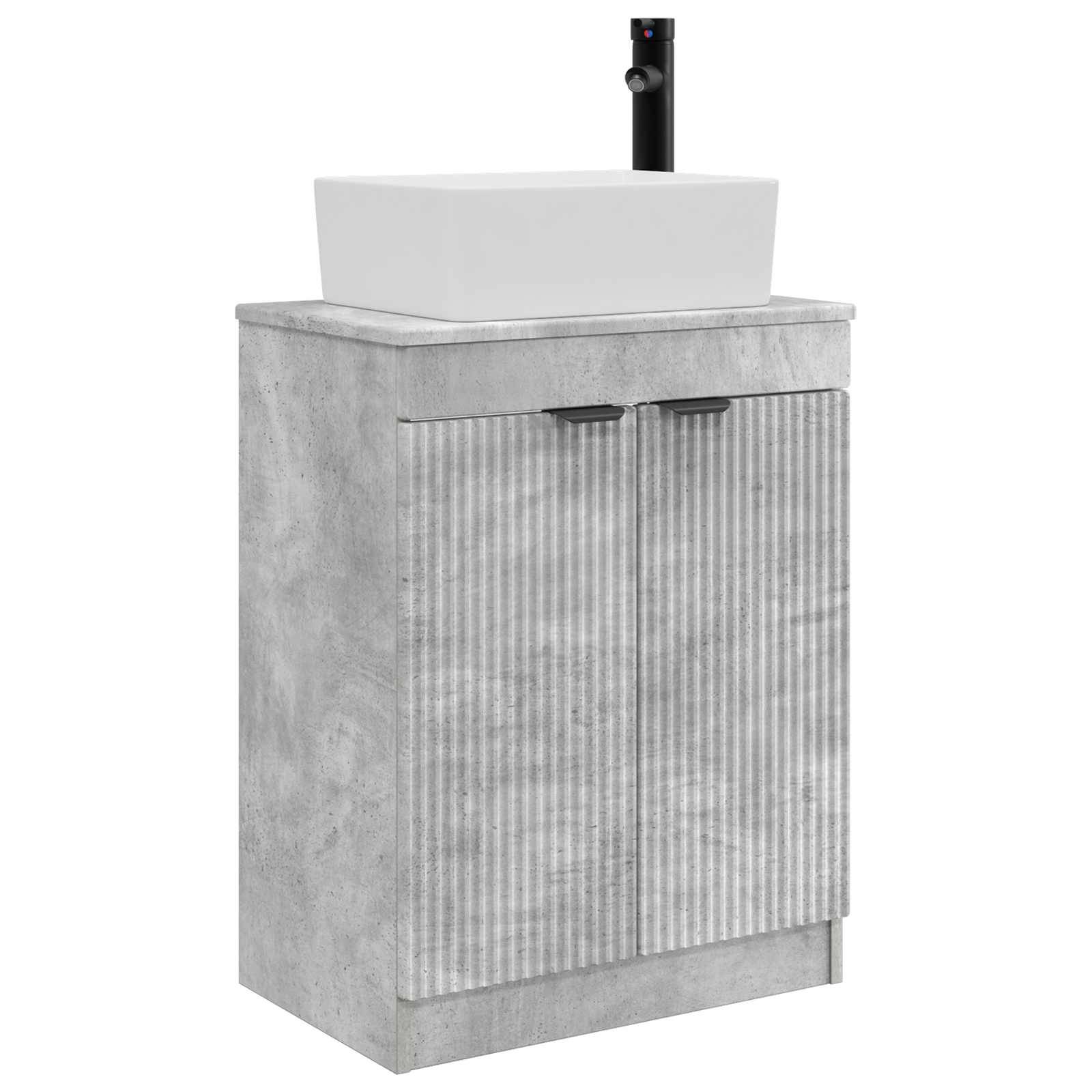 vidaXL Badezimmerschrank mit Waschbecken Betongrau 54 x 35 x 83 cm