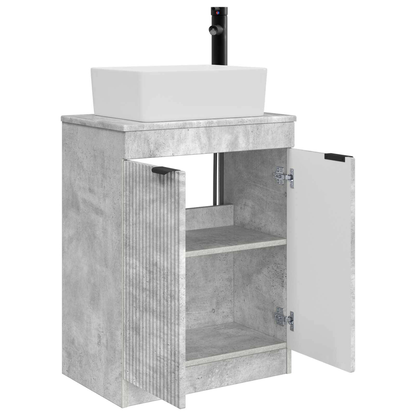 vidaXL Badezimmerschrank mit Waschbecken Betongrau 54 x 35 x 83 cm