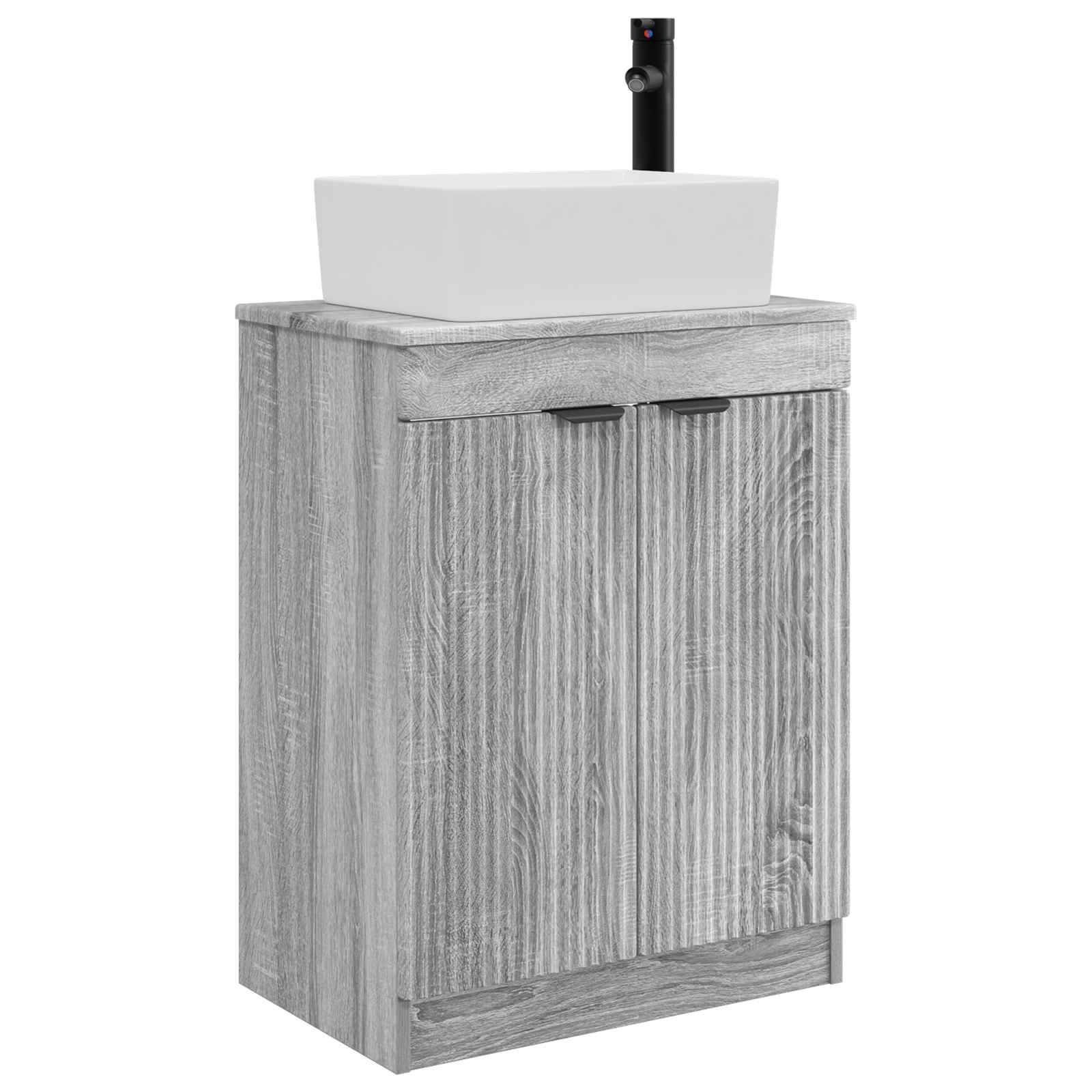 vidaXL Badezimmerschrank mit Waschbecken Grau Sonoma 54 x 35 x 83 cm