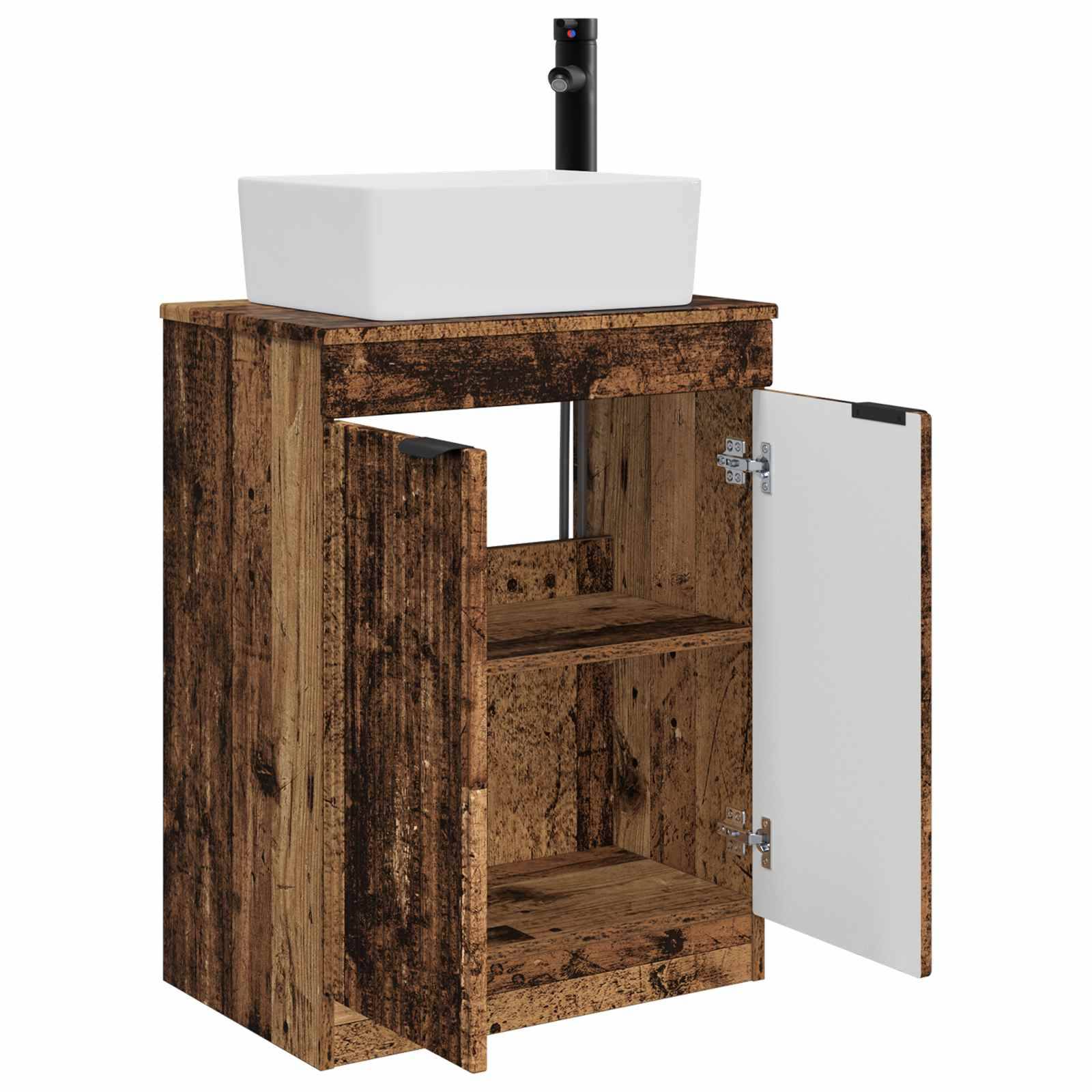 vidaXL Badezimmerschrank mit Waschbecken Altholz 54 x 35 x 83 cm