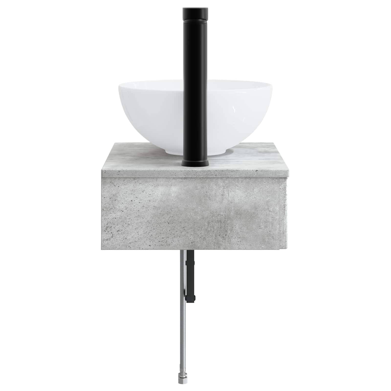 vidaXL Wandmontiertes Waschbecken Betongrau 40 x 35 x 39 cm