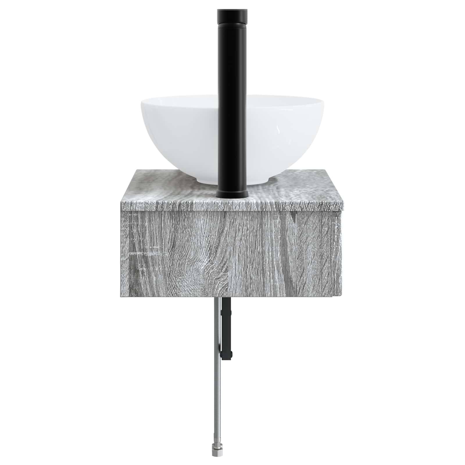vidaXL Wandmontiertes Waschbecken Grau Sonoma 40 x 35 x 39 cm