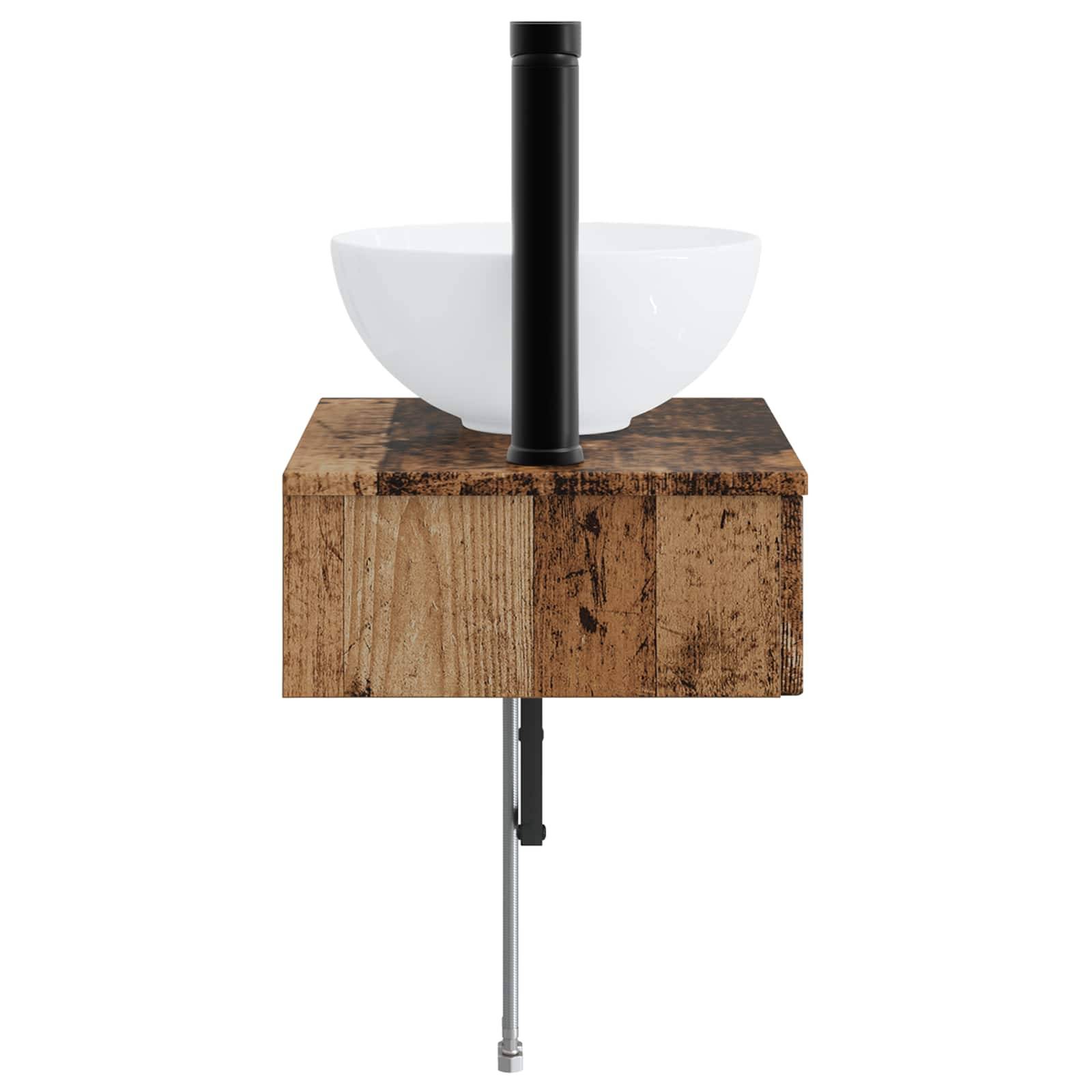 vidaXL Wandmontiertes Waschbecken Altholz 40 x 35 x 39 cm