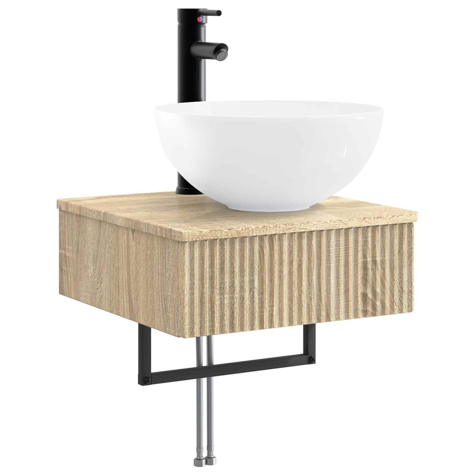 vidaXL Wandmontiertes Waschbecken Sonoma-Eiche 40 x 41 x 40,5 cm
