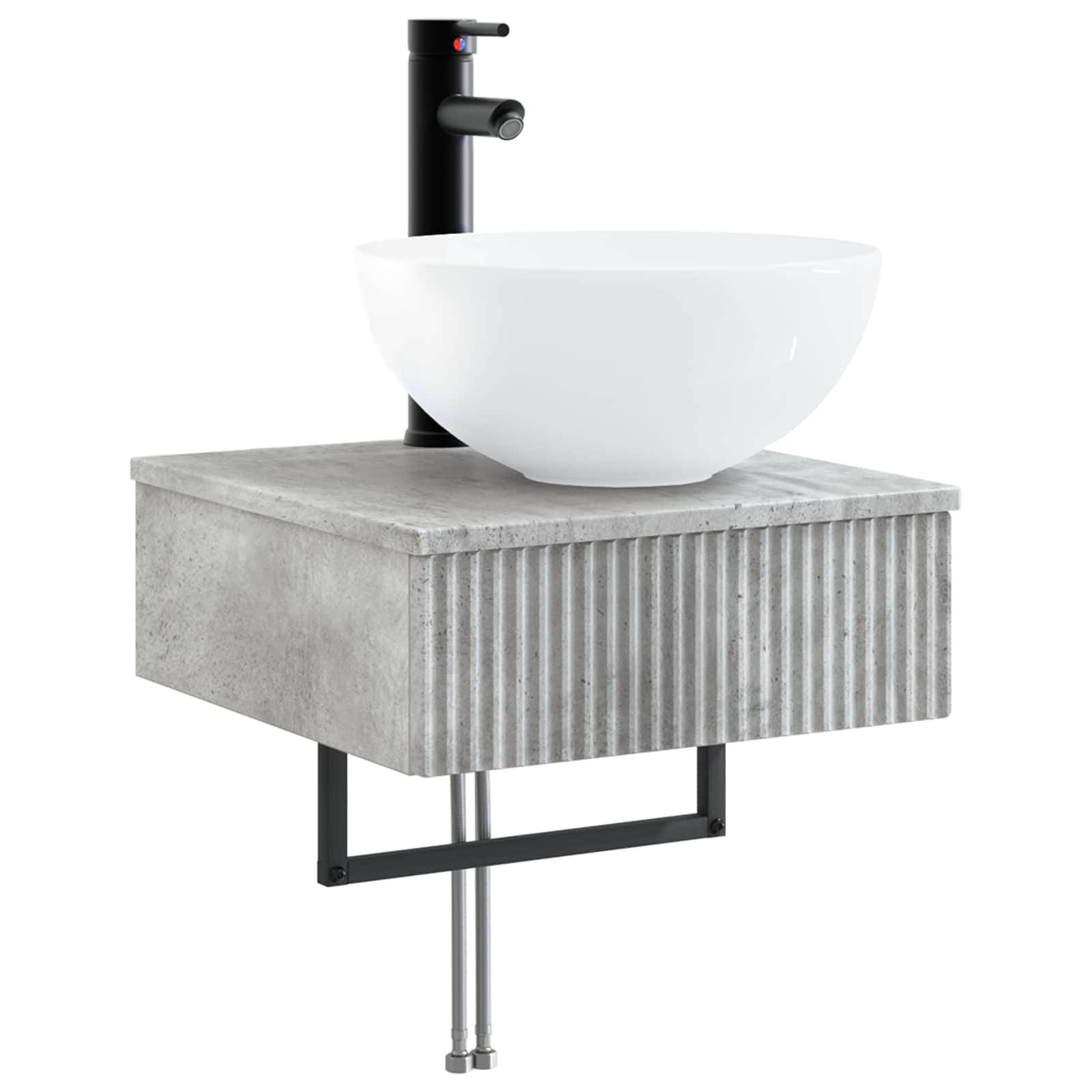 vidaXL Wandmontiertes Waschbecken Betongrau 40 x 41 x 40,5 cm