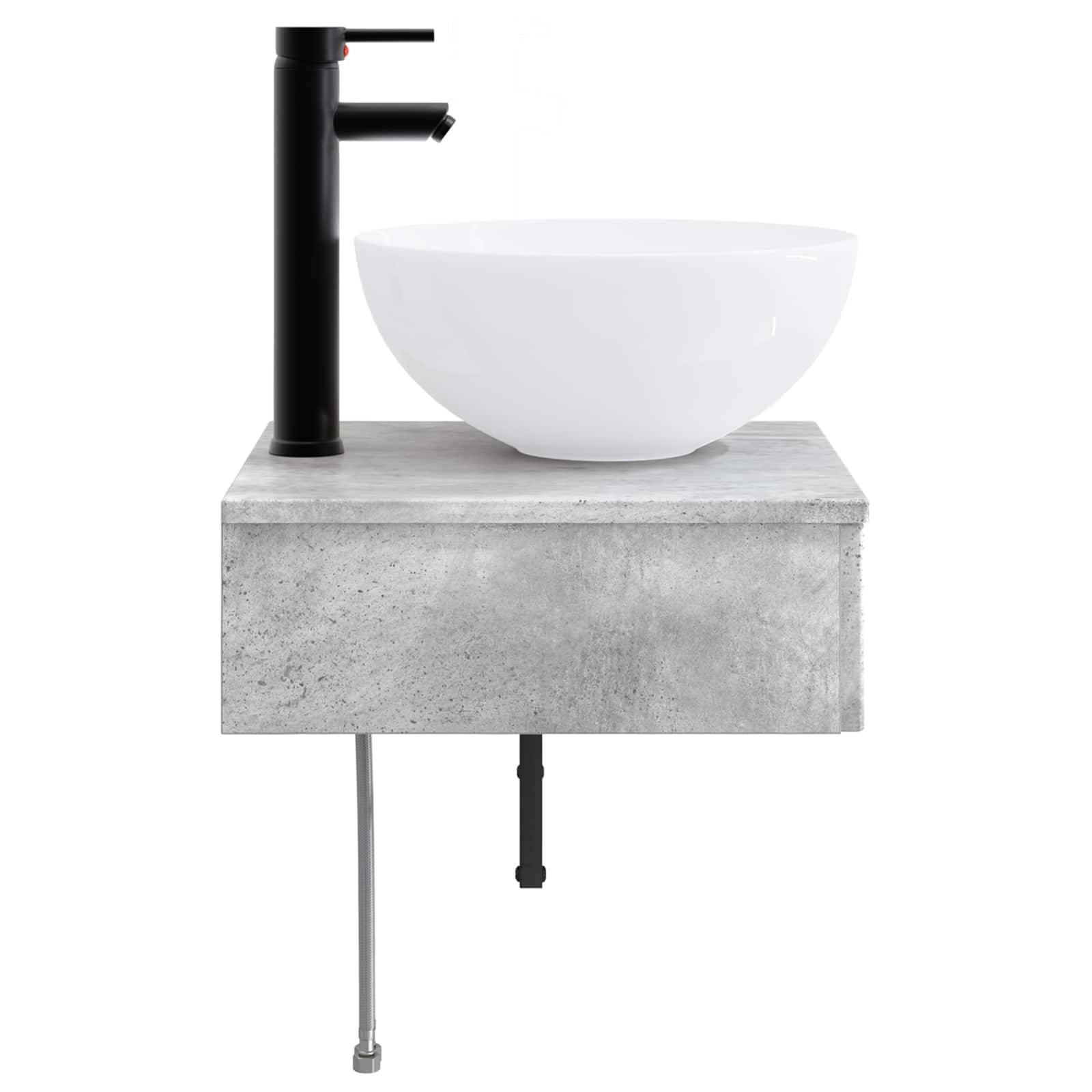 vidaXL Wandmontiertes Waschbecken Betongrau 40 x 41 x 40,5 cm