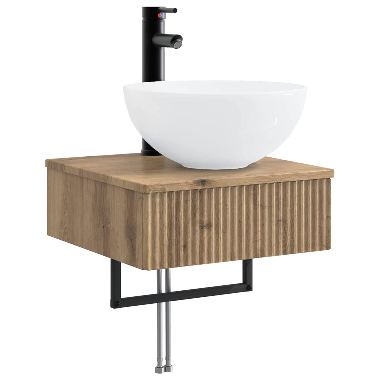 vidaXL Wandmontiertes Waschbecken Artisan-Eiche 40 x 41 x 40,5 cm