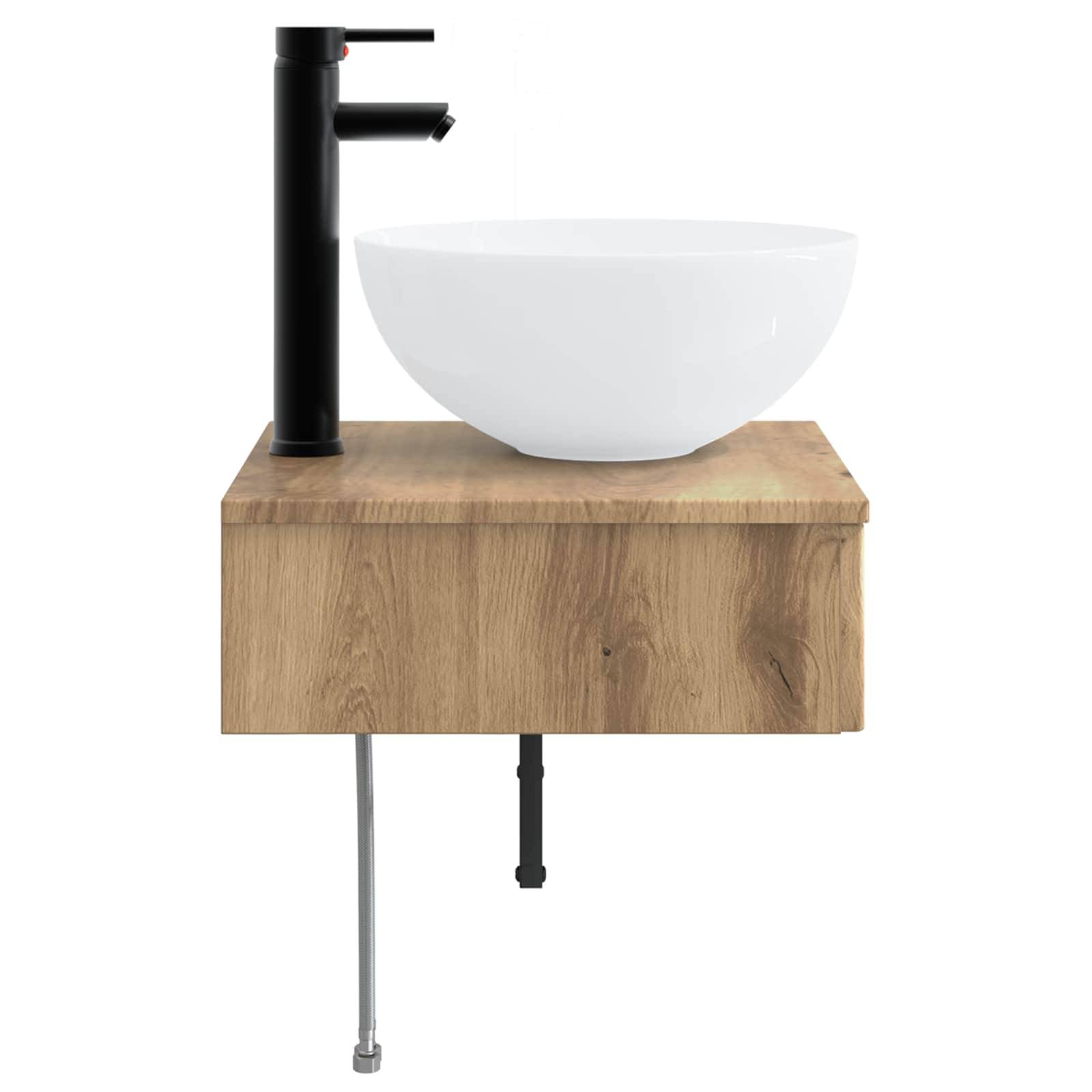 vidaXL Wandmontiertes Waschbecken Artisan-Eiche 40 x 41 x 40,5 cm