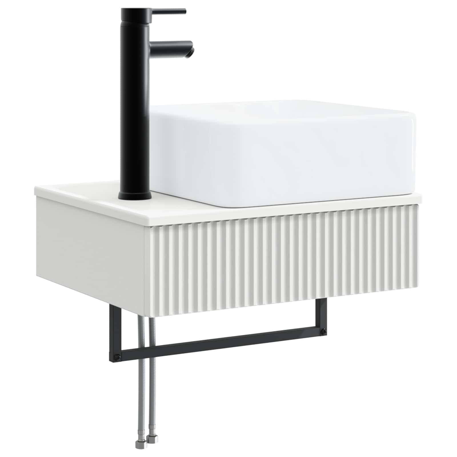 vidaXL Wandmontiertes Waschbecken Weiß 50 x 41 x 39 cm Holzwerkstoff