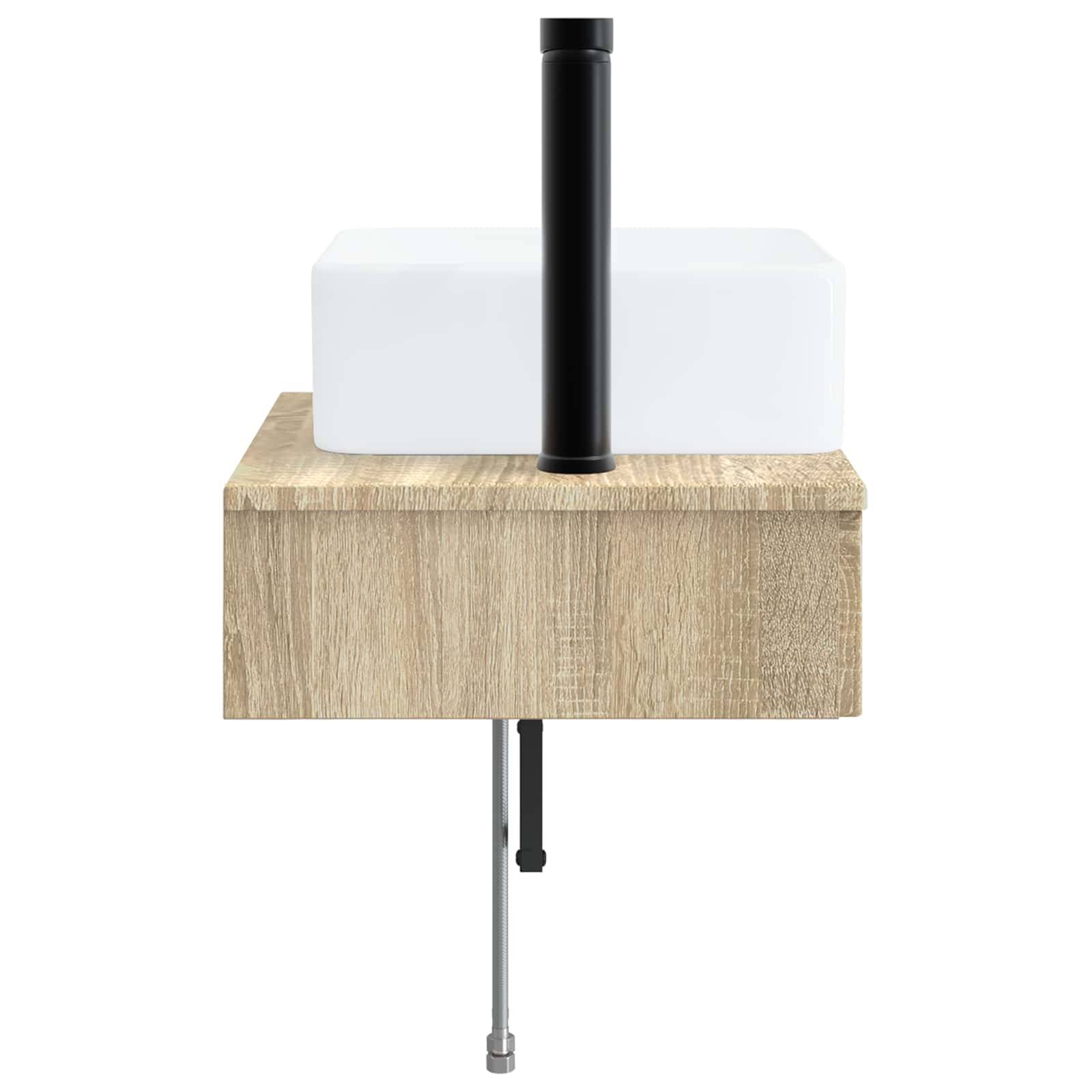 vidaXL Wandmontiertes Waschbecken Sonoma-Eiche 50 x 41 x 39 cm