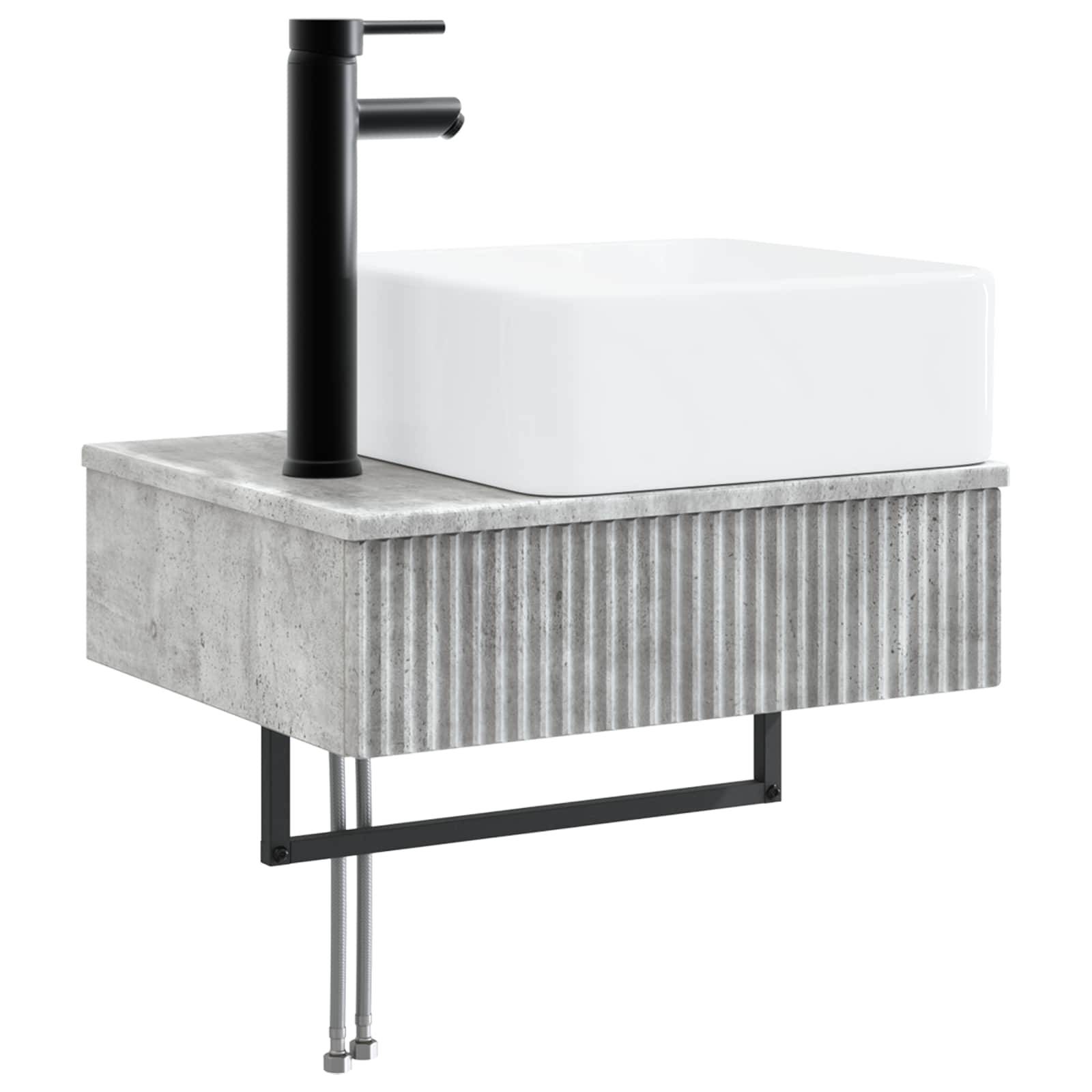 vidaXL Wandmontiertes Waschbecken Betongrau 50 x 41 x 39 cm