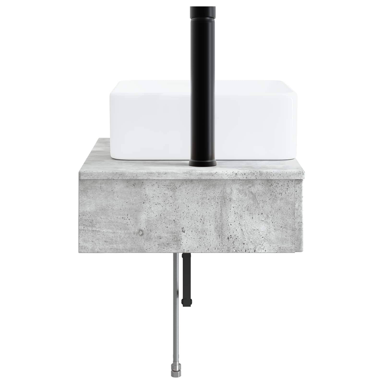 vidaXL Wandmontiertes Waschbecken Betongrau 50 x 41 x 39 cm