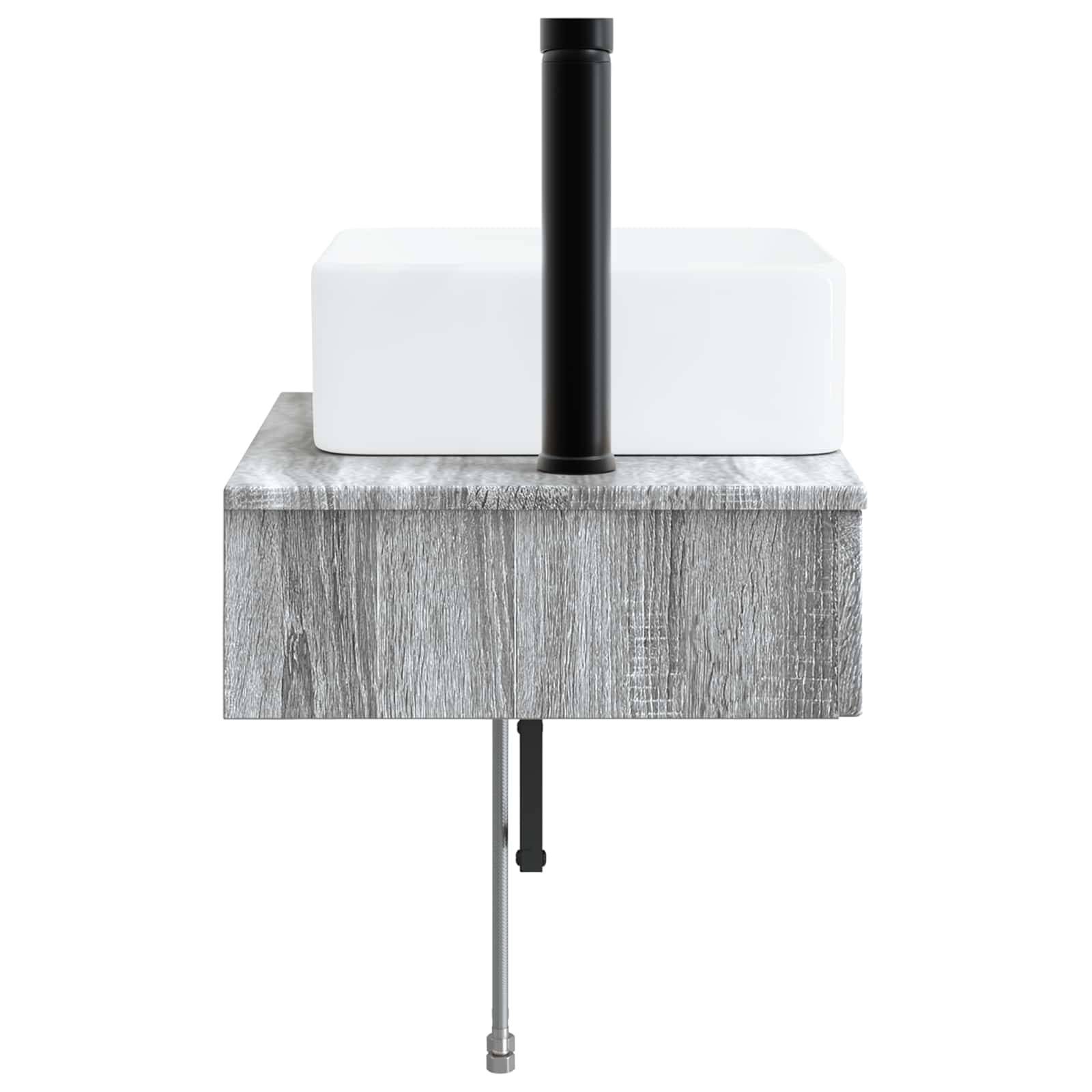 vidaXL Wandmontiertes Waschbecken Grau Sonoma 50 x 41 x 39 cm
