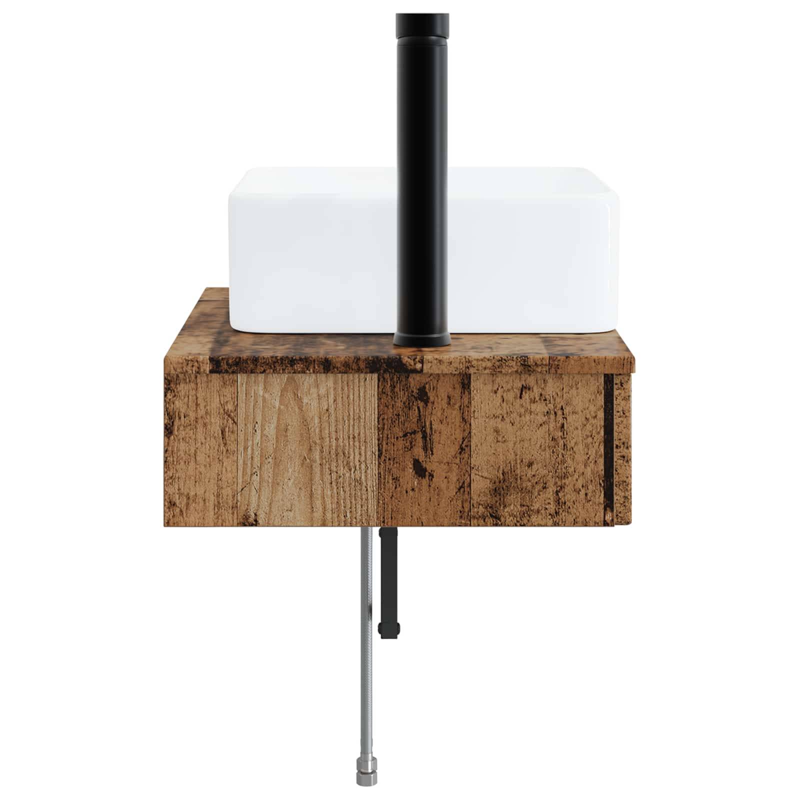 vidaXL Wandmontiertes Waschbecken Altholz 50 x 41 x 39 cm