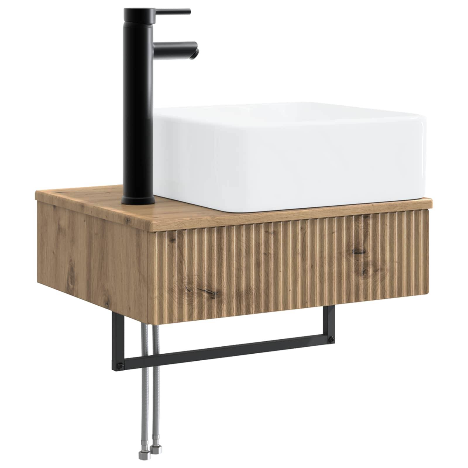vidaXL Wandmontiertes Waschbecken Artisan-Eiche 50 x 41 x 39 cm