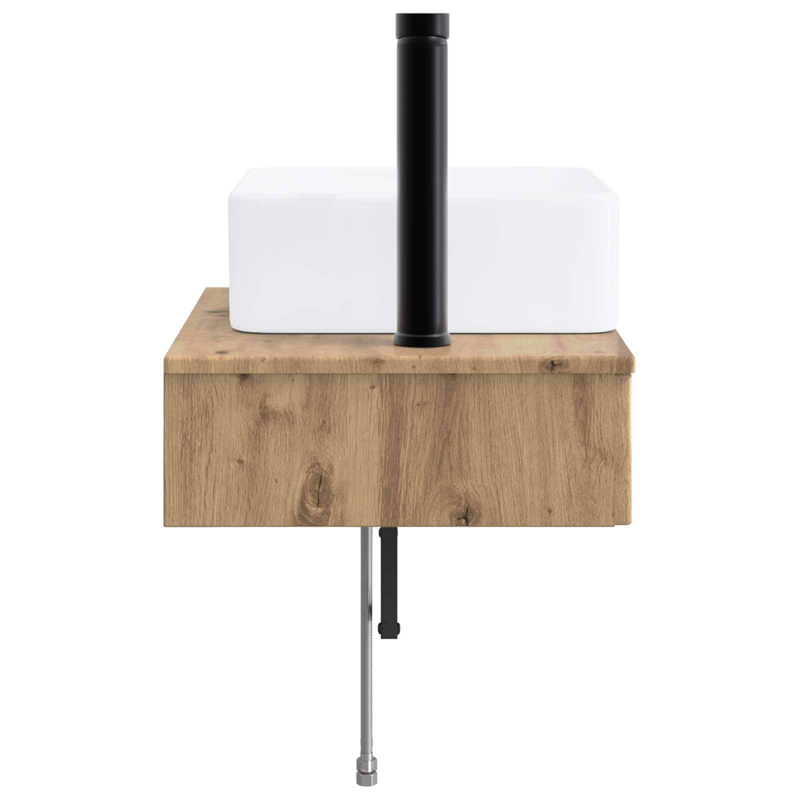 vidaXL Wandmontiertes Waschbecken Artisan-Eiche 50 x 41 x 39 cm