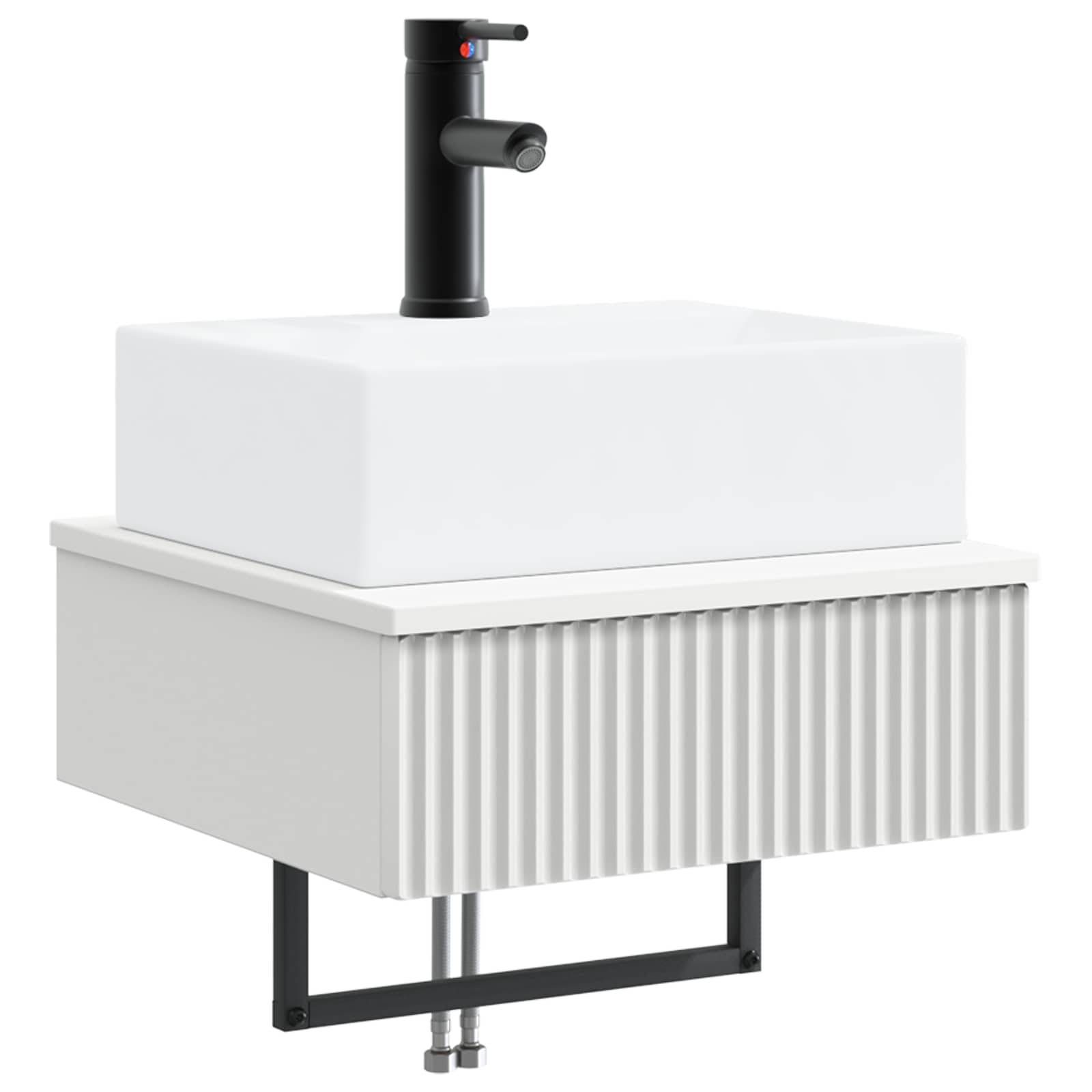 vidaXL Wandmontiertes Waschbecken Weiß 40 x 41 x 39 cm Holzwerkstoff