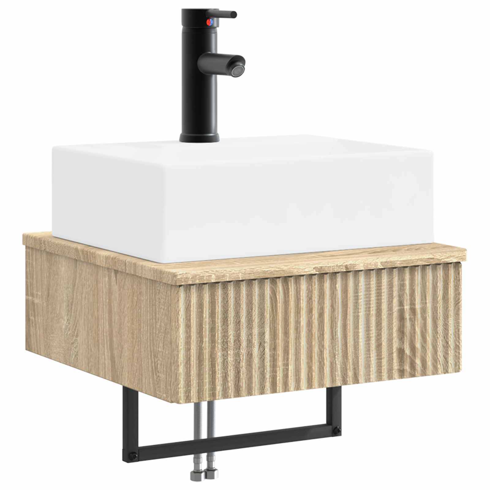 vidaXL Wandmontiertes Waschbecken Sonoma-Eiche 40 x 41 x 39 cm